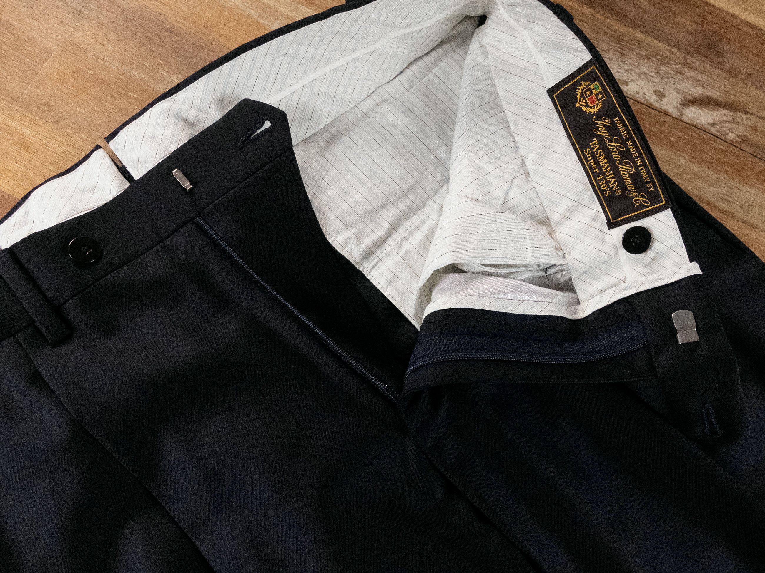Caruso CARUSO navy blue wool dress pants trousers 34 / 50 Size US 34 / EU 50 - 3 Thumbnail