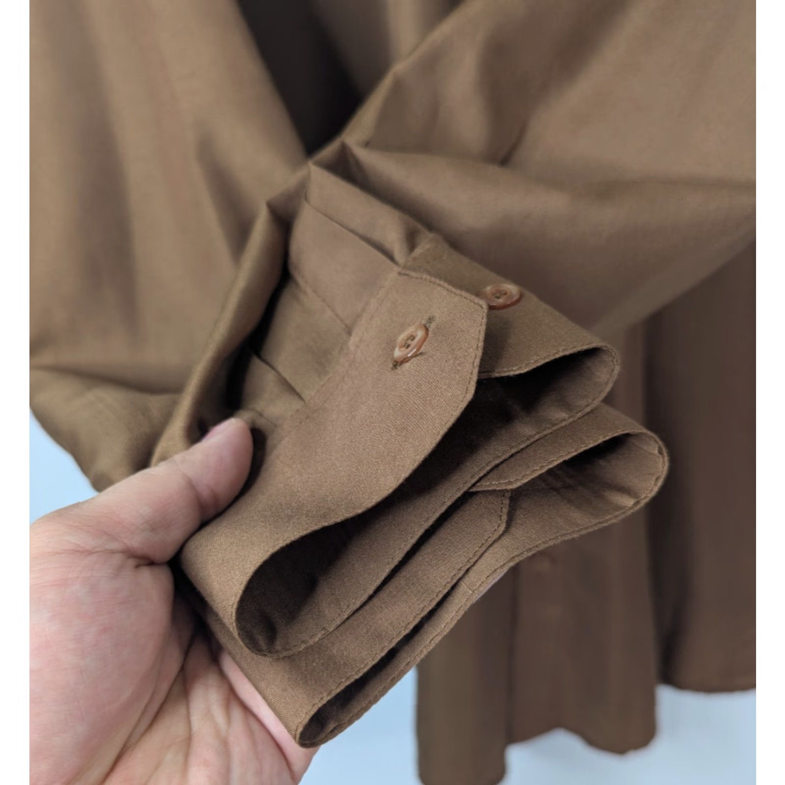 PT Torino Vittotino Mens 2XL Dress Shirt Long Sleeve Brown Polyester Blend Button Up Work Business Size US XXL / EU 58 / 5 - 3 Thumbnail