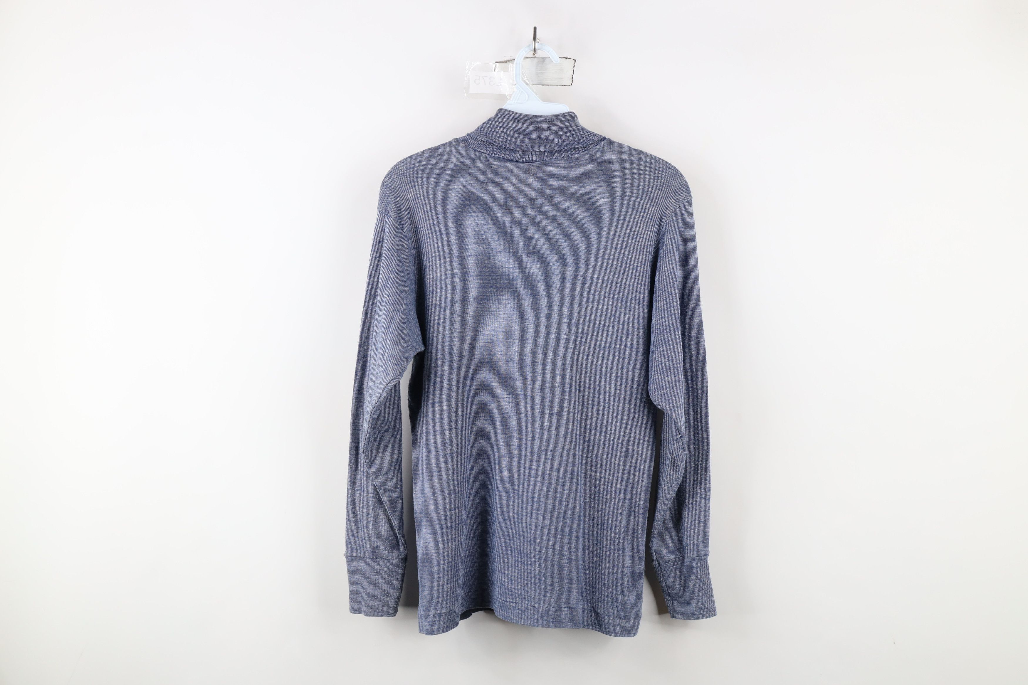 Vintage Vintage 70s Streetwear Blank Turtleneck T-Shirt Blue Size US S / EU 44-46 / 1 - 7 Thumbnail