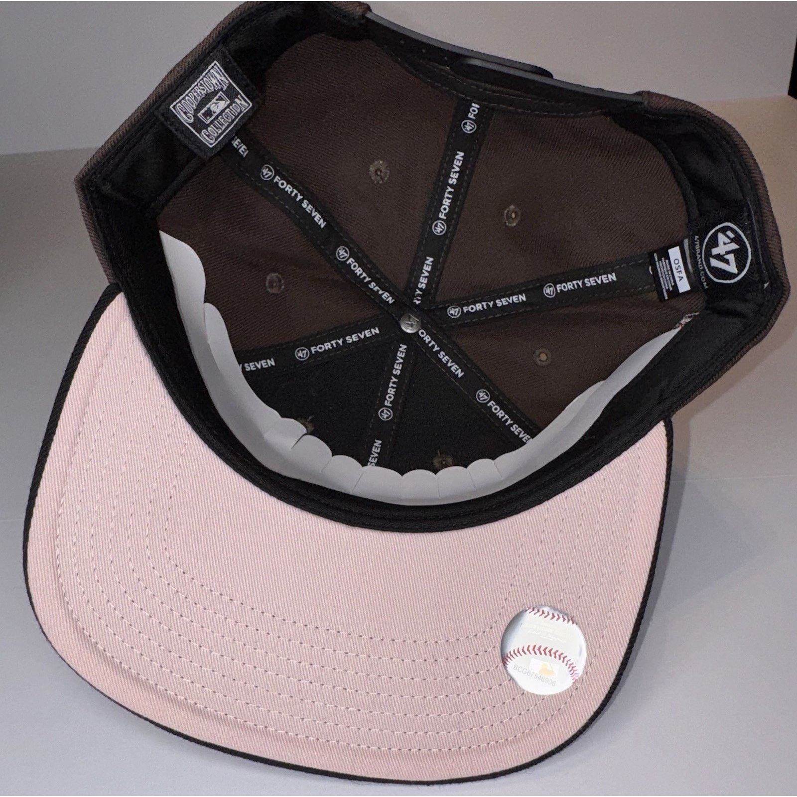 47 Brand 47' Atlanta Braves Snapback Brown Black Baseball Cap MLB Hat Size ONE SIZE - 4 Thumbnail