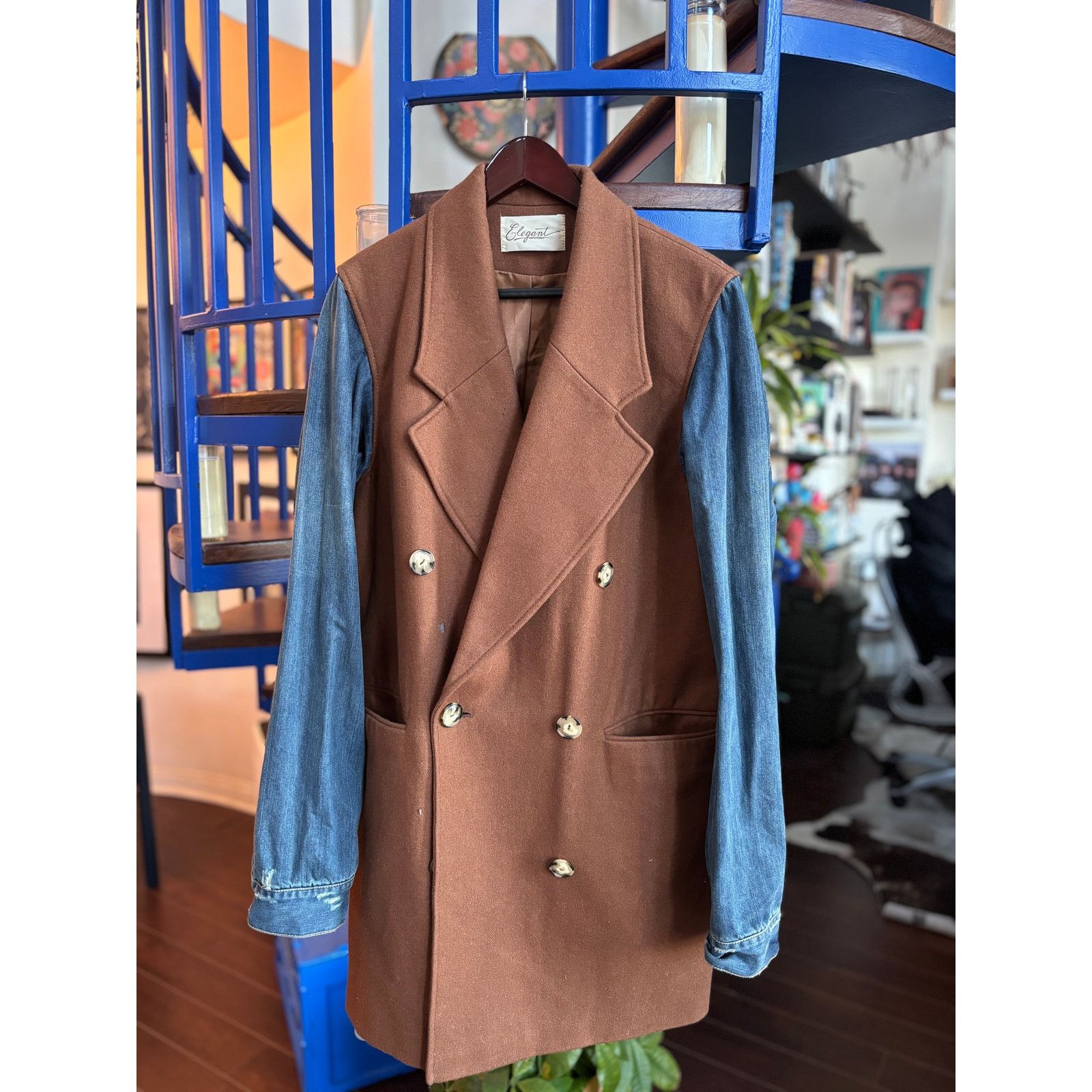 Vintage Elegant Collection Brown Double Breasted Coat Size 44 Size US M / EU 48-50 / 2 - 1 Thumbnail