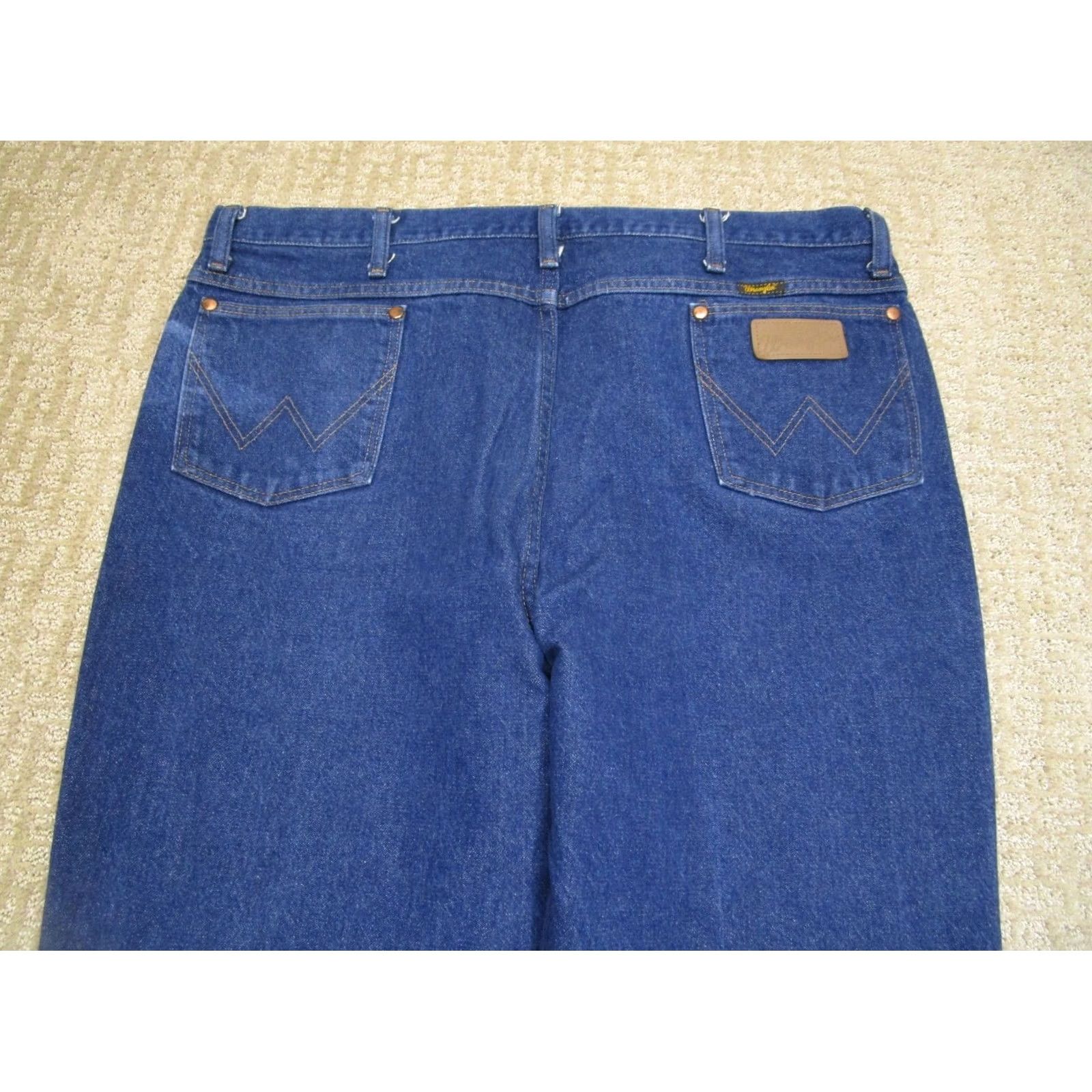 Wrangler Wrangler Jeans Men 42x32 Blue Cowboy Cut Slim Fit Western Pants Dark Wash Rodeo Jeans Mens Slim 936 Cowboy Cut Western Pants Denim Blue Wrangler Size US 42 / EU 58 - 4 Thumbnail