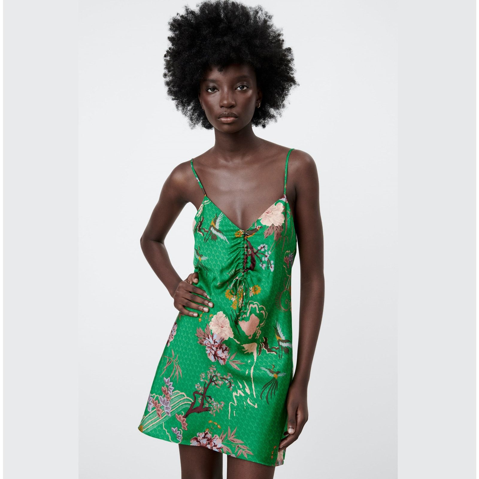 Zara ZARA Green Floral Slip Mini Dress NWT Blogger Favorite Size M / US 6-8 / IT 42-44 - 17 Thumbnail