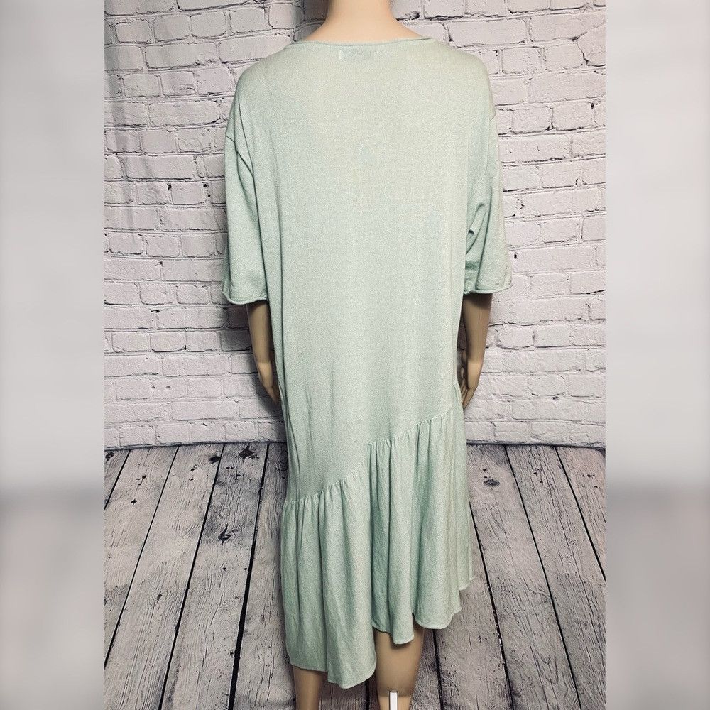 Zara Zara Knit Green Mint Dress With Asymmetric Ruffle Size M Size M / US 6-8 / IT 42-44 - 5 Thumbnail