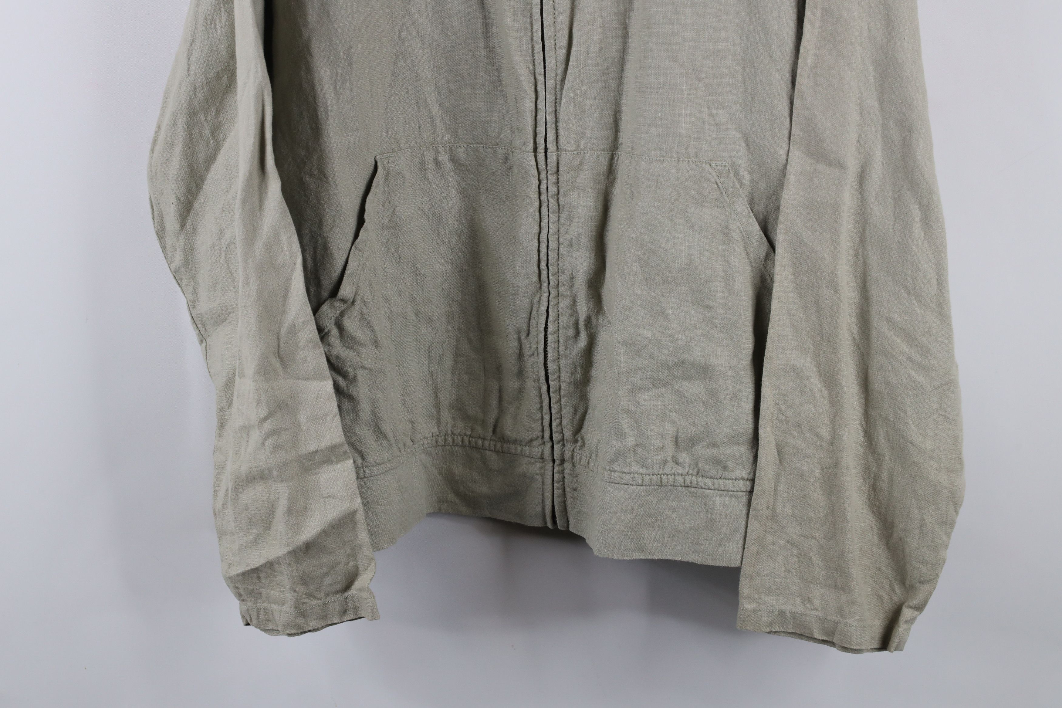Eddie Bauer × Vintage Vintage 90s Eddie Bauer Linen Full Zip Hooded Jacket Beige Size US XL / EU 56 / 4 - 3 Thumbnail