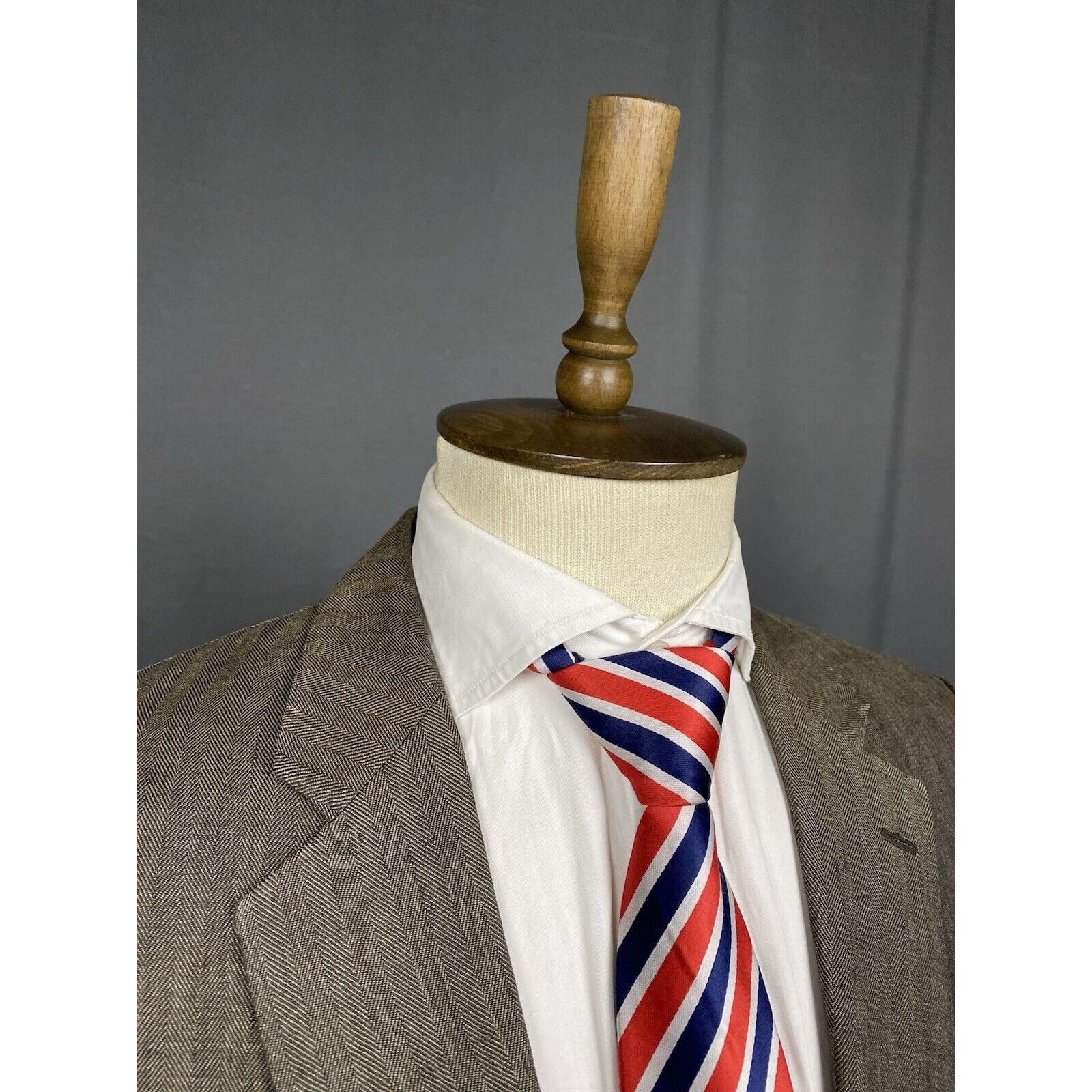 Burberry Burberry Nova Check Collar Herringbone Green Linen Blazer Sp Size 54R - 6 Thumbnail