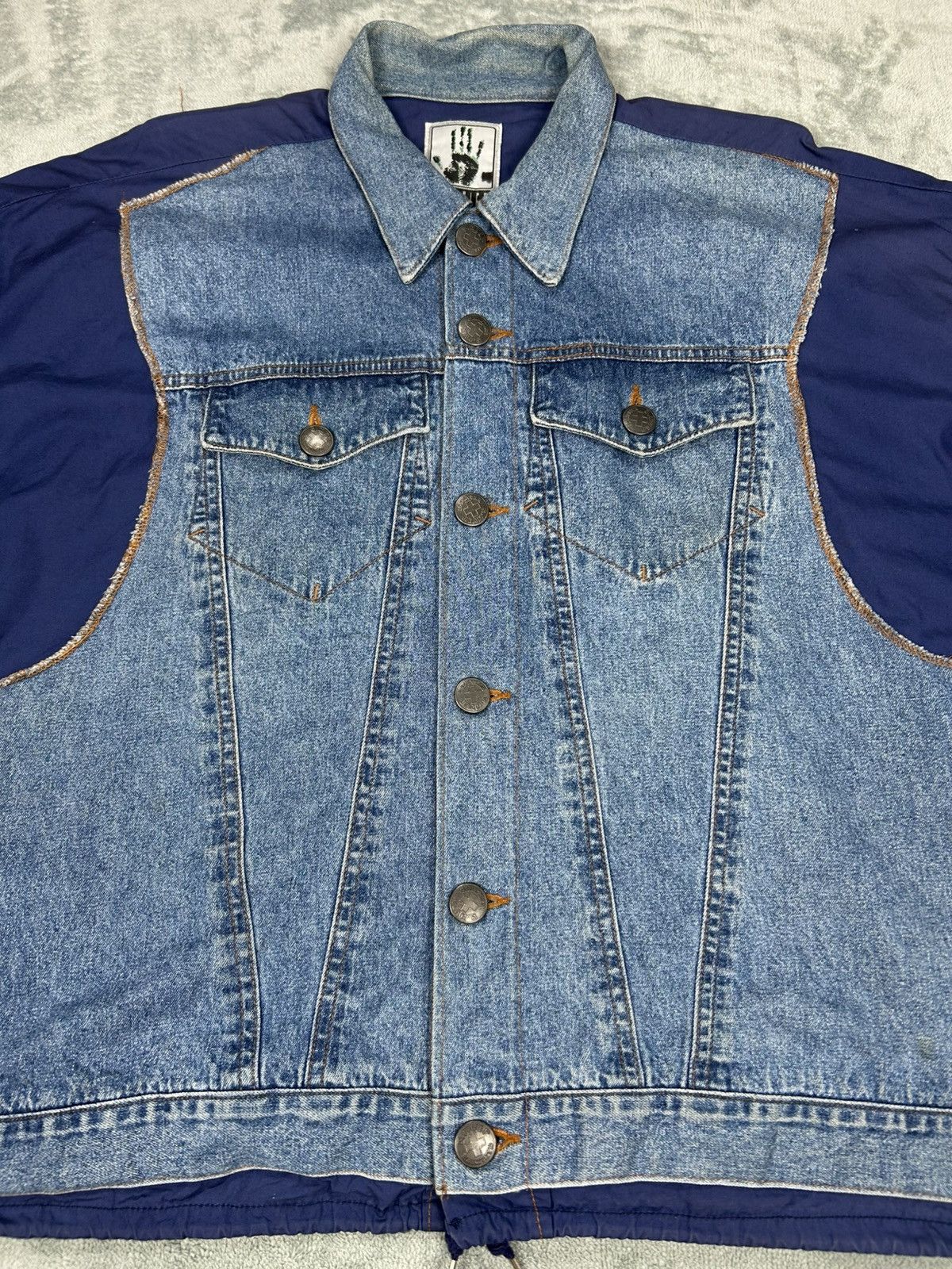 Jean Paul Gaultier Vintage Jean Paul Gaultier Fabric Switching Denim Jacket Size US M / EU 48-50 / 2 - 3 Thumbnail