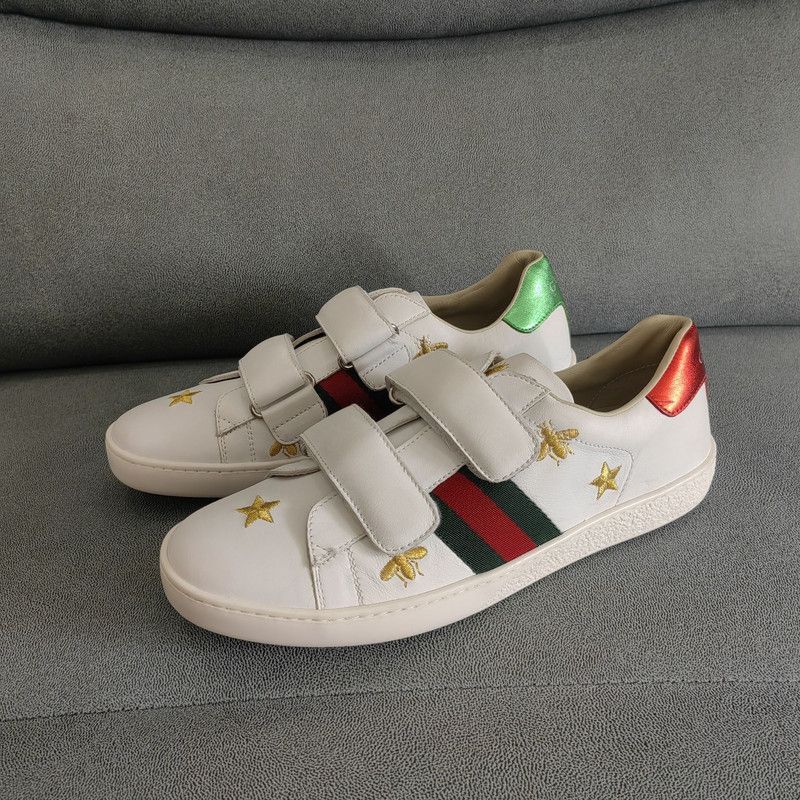 Gucci Gucci Ace Bee Embroidered Sneakers - Size US 5.5 / EU 38 - 1 Thumbnail