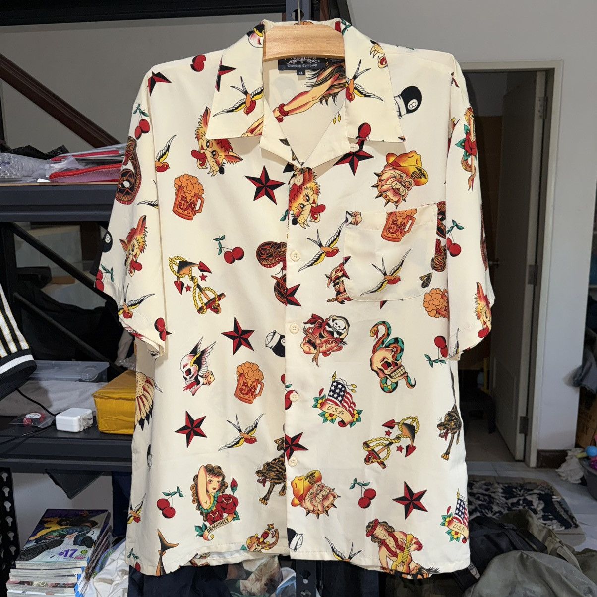 Dragonfly Vtg Y2K Dragonfly Traditional Tattoo Hawaiian Shirt Size US XL / EU 56 / 4 - 1 Thumbnail