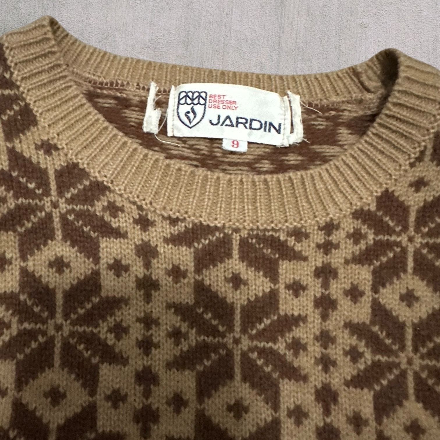 Vintage Jardin Patterned sweater Size ONE SIZE - 2 Thumbnail