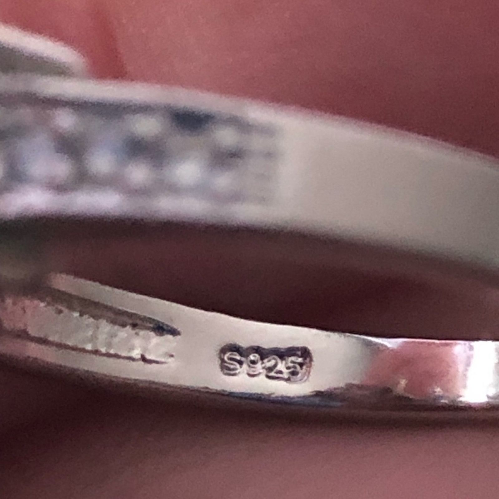 Jewelry Pink cubic zirconia 925 sterling silver band ring Size ONE SIZE - 12 Thumbnail