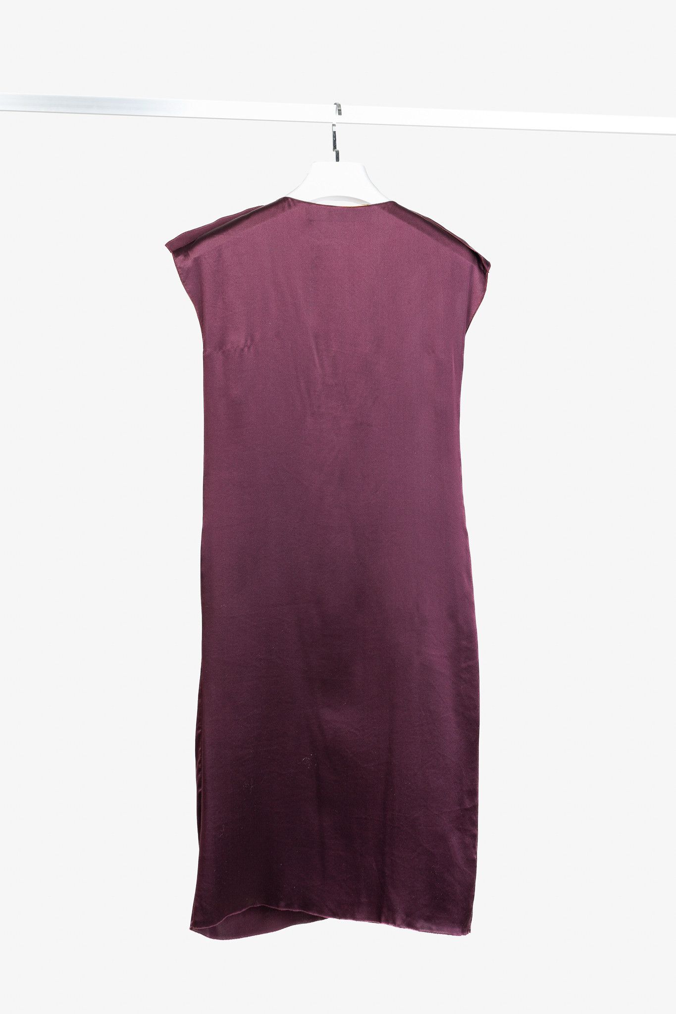 Lanvin Lanvin Winter 2007 Purple Wine Silk Midi Drape Front Dress Size M / US 6-8 / IT 42-44 - 3 Thumbnail