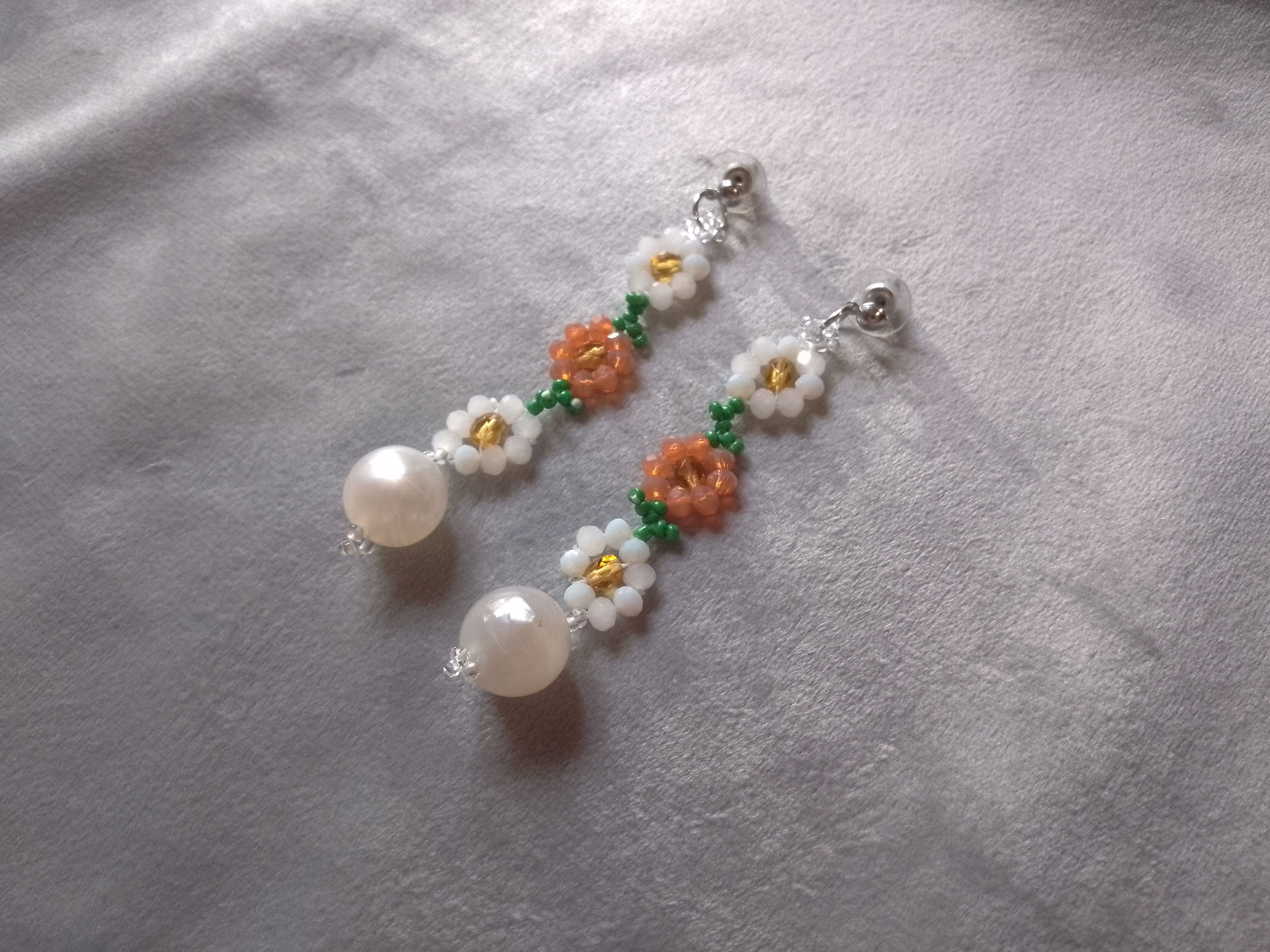 Handmade Necklace Pendant Earrings. Heart Flowers. Elegant Size ONE SIZE - 8 Thumbnail