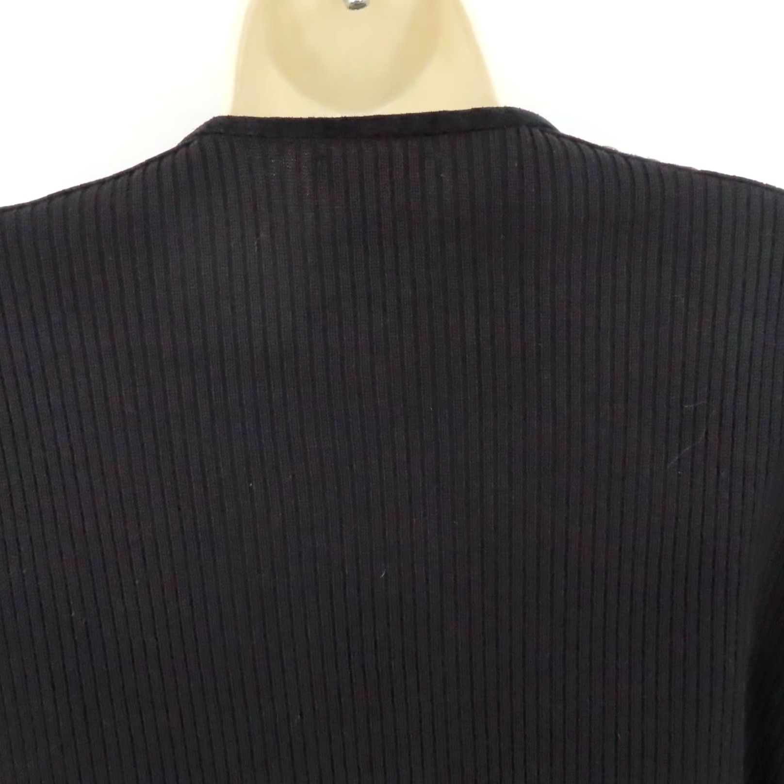 Vintage VINTAGE Escapade Jacket Women L Black Leather Knit Light Zippered Coat Size L / US 10 / IT 46 - 7 Thumbnail