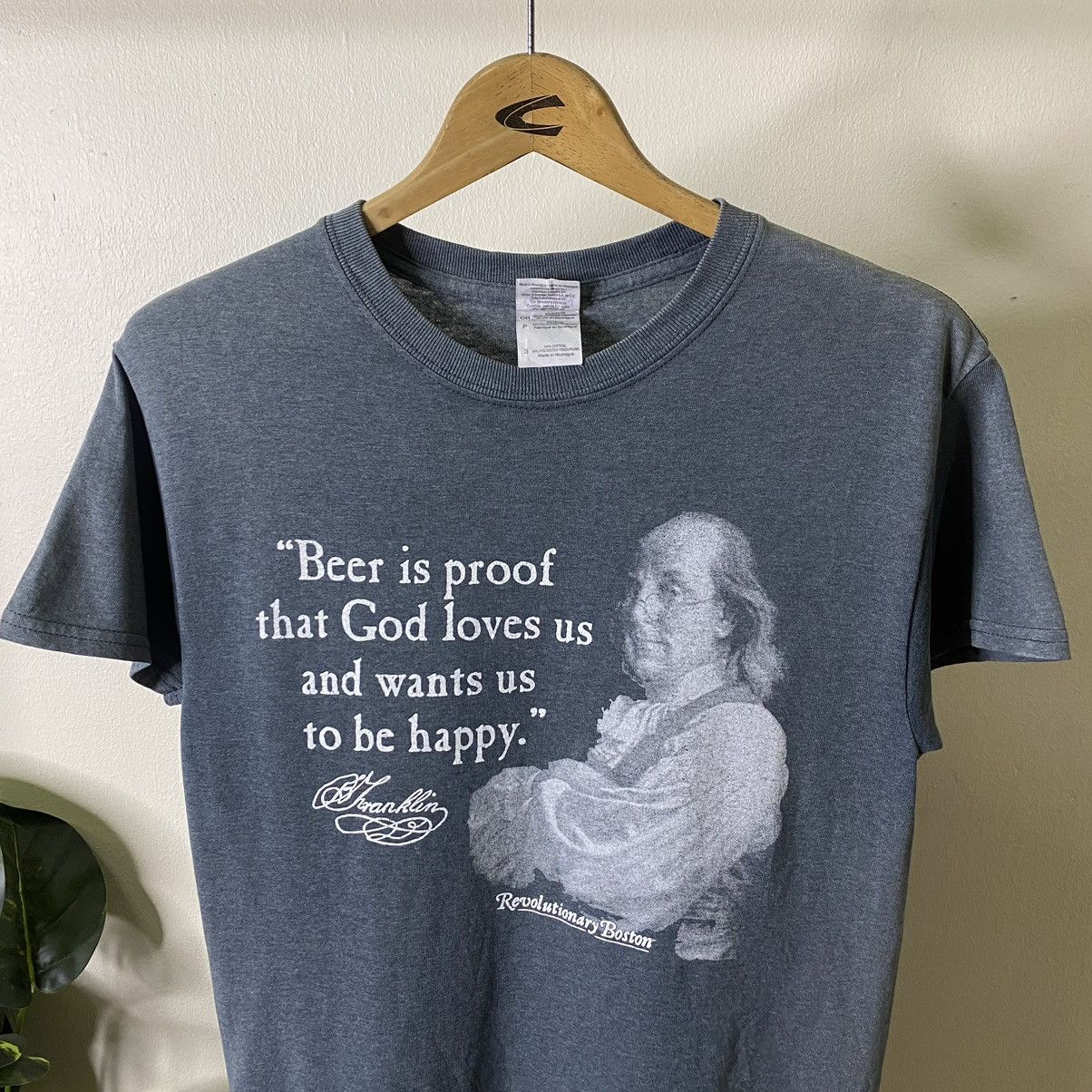 Vintage Y2K Benjamin Franklin Revolutionary Boston Funny Humor Tee Size US S / EU 44-46 / 1 - 2 Thumbnail