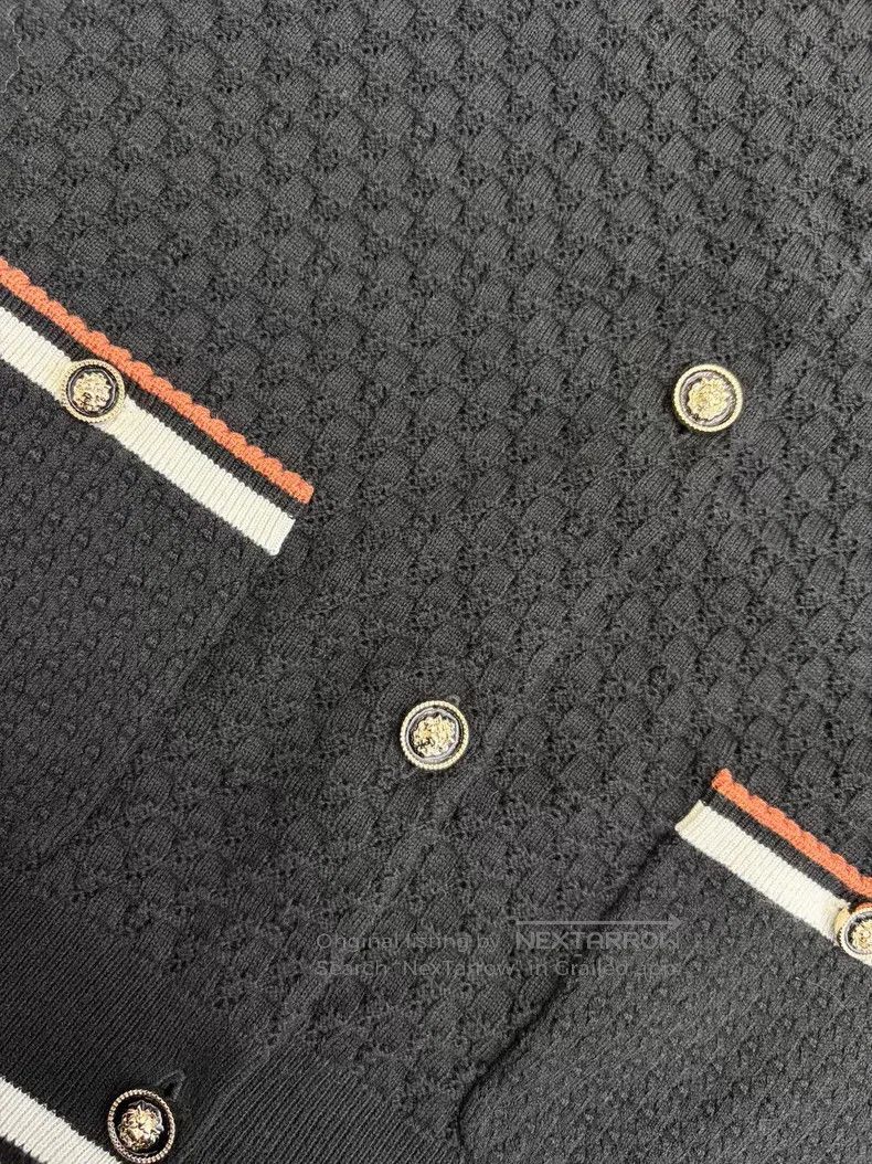 Chanel Chanel Black and orange lace knitted cardigan coat Size S / US 4 / IT 40 - 3 Thumbnail