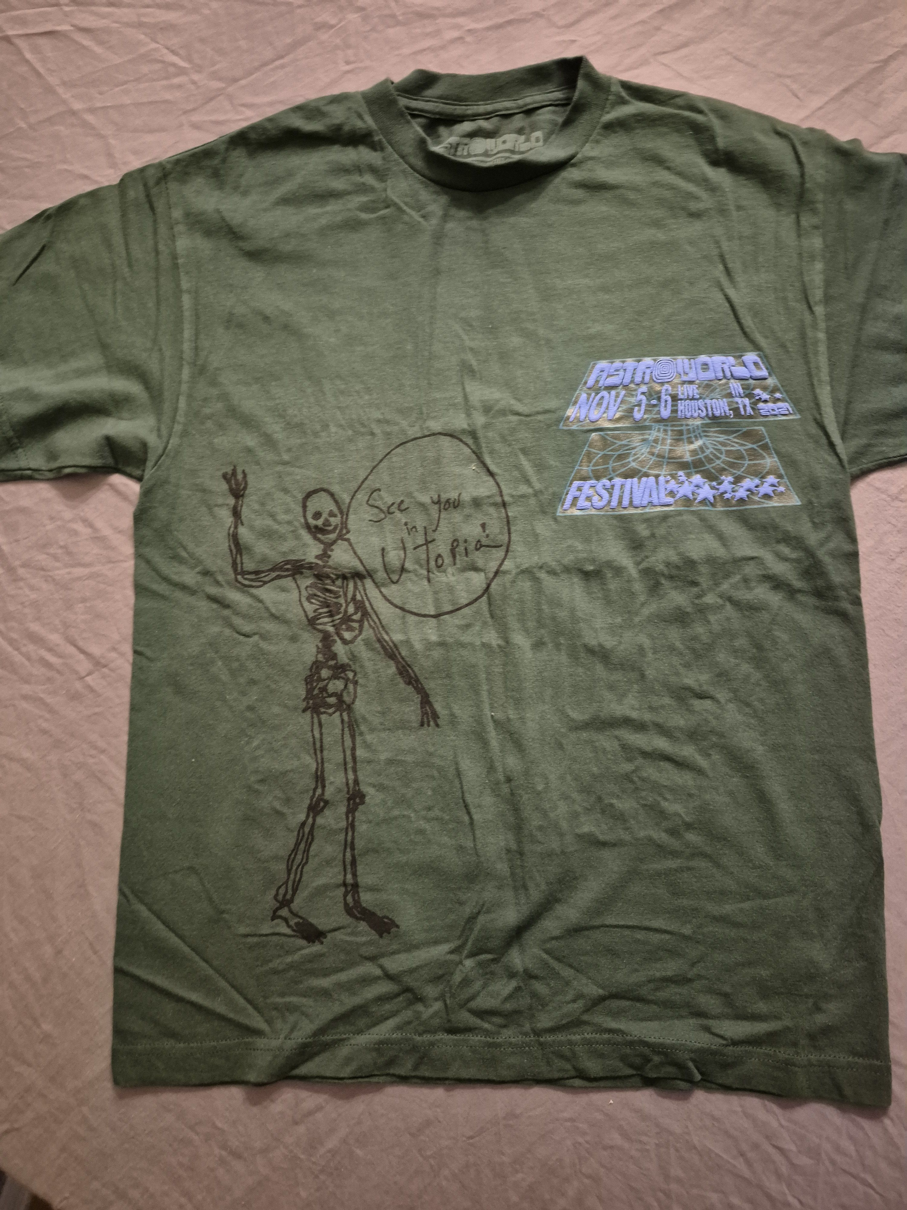 Travis Scott Travis Scott AstroWorld Green Tour Tee Size Small Size US S / EU 44-46 / 1 - 1 Thumbnail