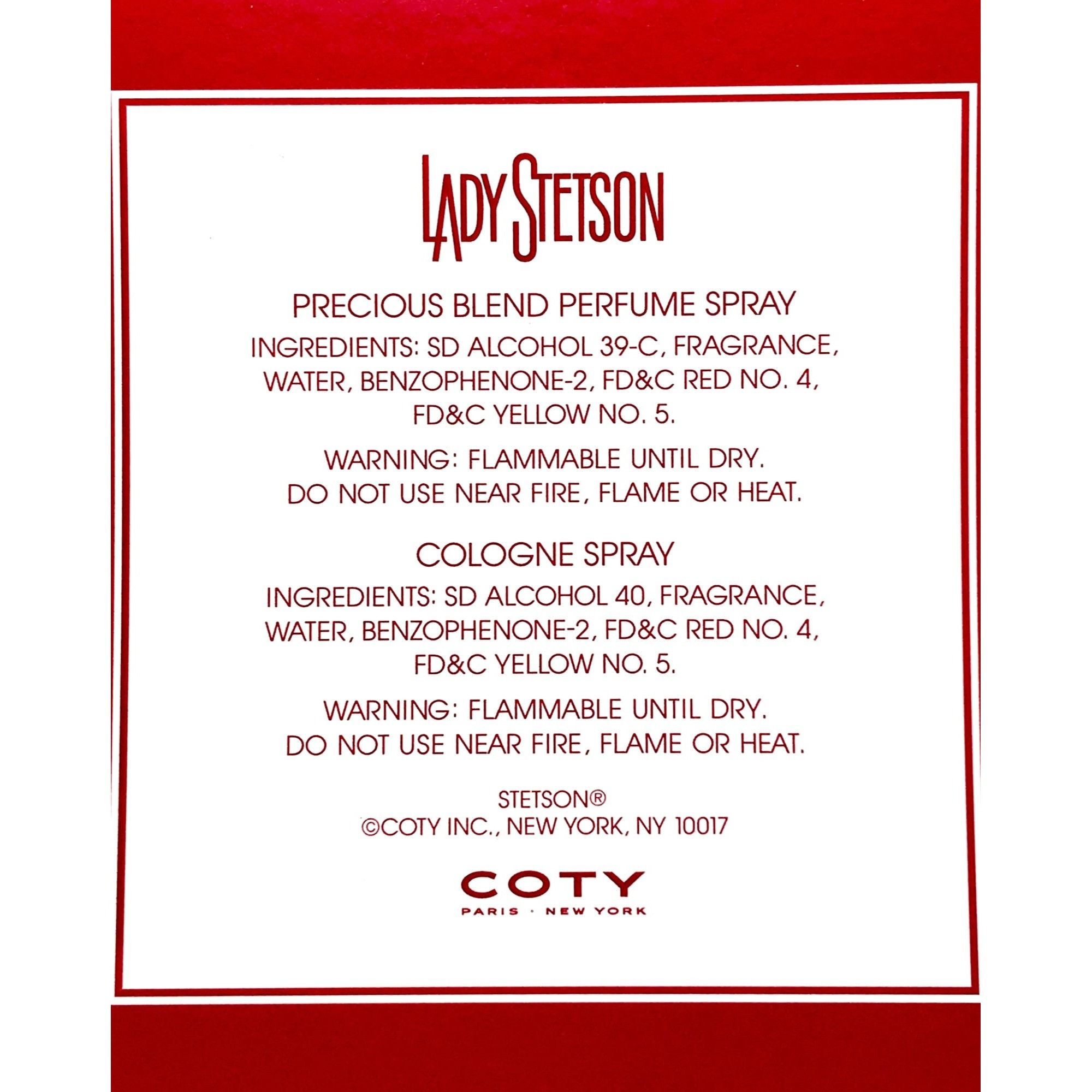 Vintage Lady Stetson by COTY Precious Blend 2 Pc Perfume Cologne Gi Size ONE SIZE - 3 Thumbnail