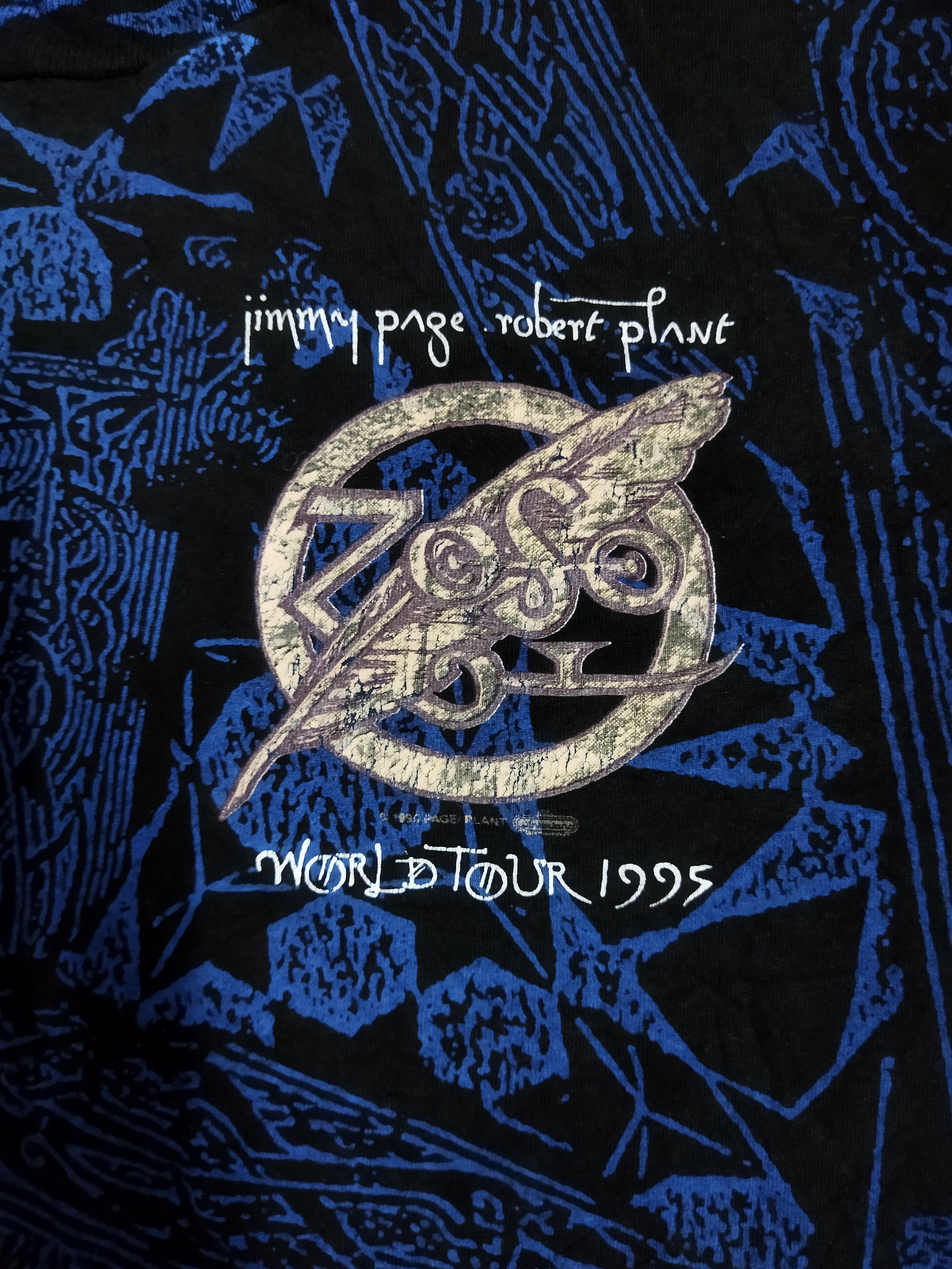 Band Tees Vintage 1995 Jimmy Page Robert Plant Tour Tee Size US L / EU 52-54 / 3 - 3 Thumbnail