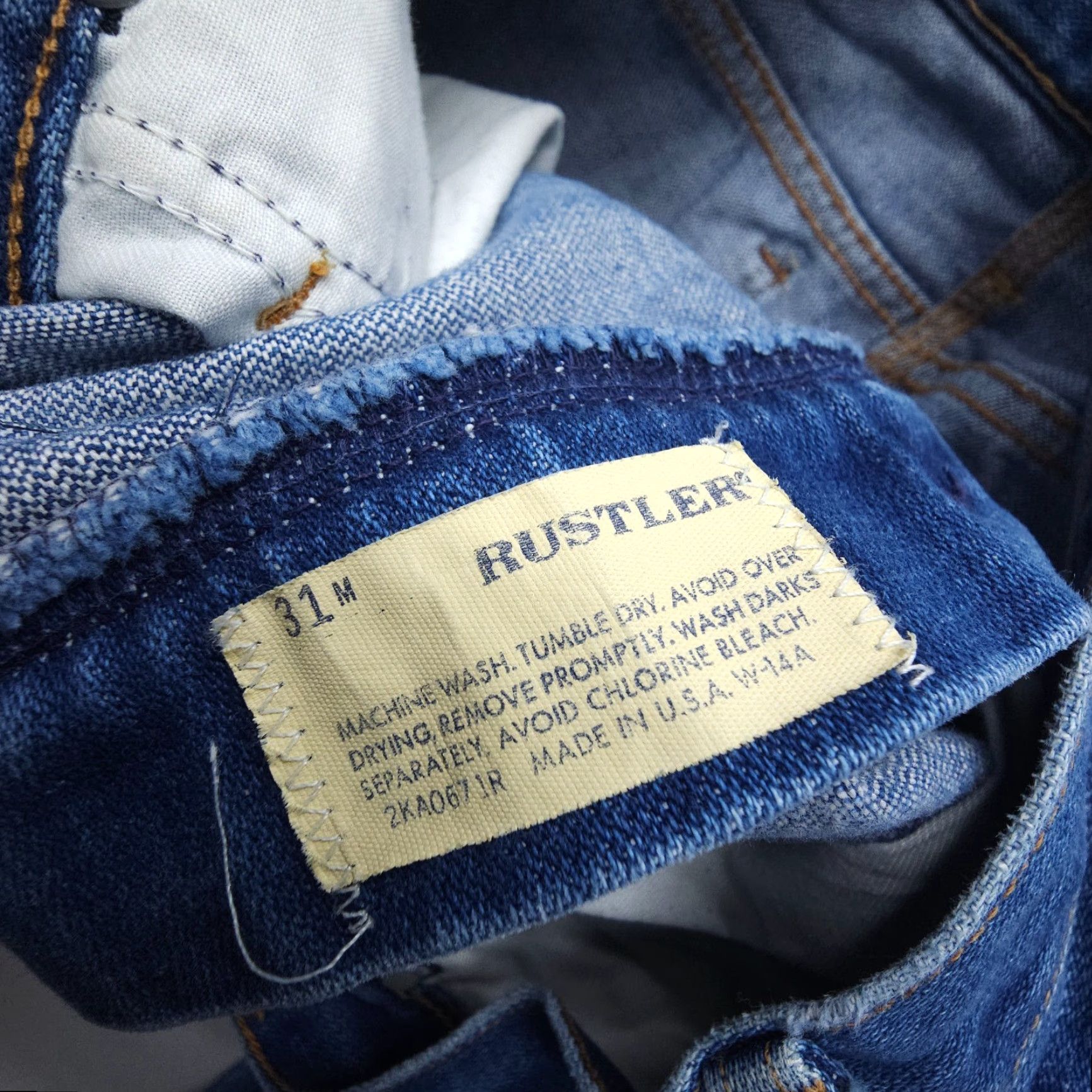 Vintage VINTAGE Rustler Jeans Mens Bootcut 5-Pocket Design Denim Blue 31 Inseam 30-31 Waist Regular Size US 31 - 4 Thumbnail