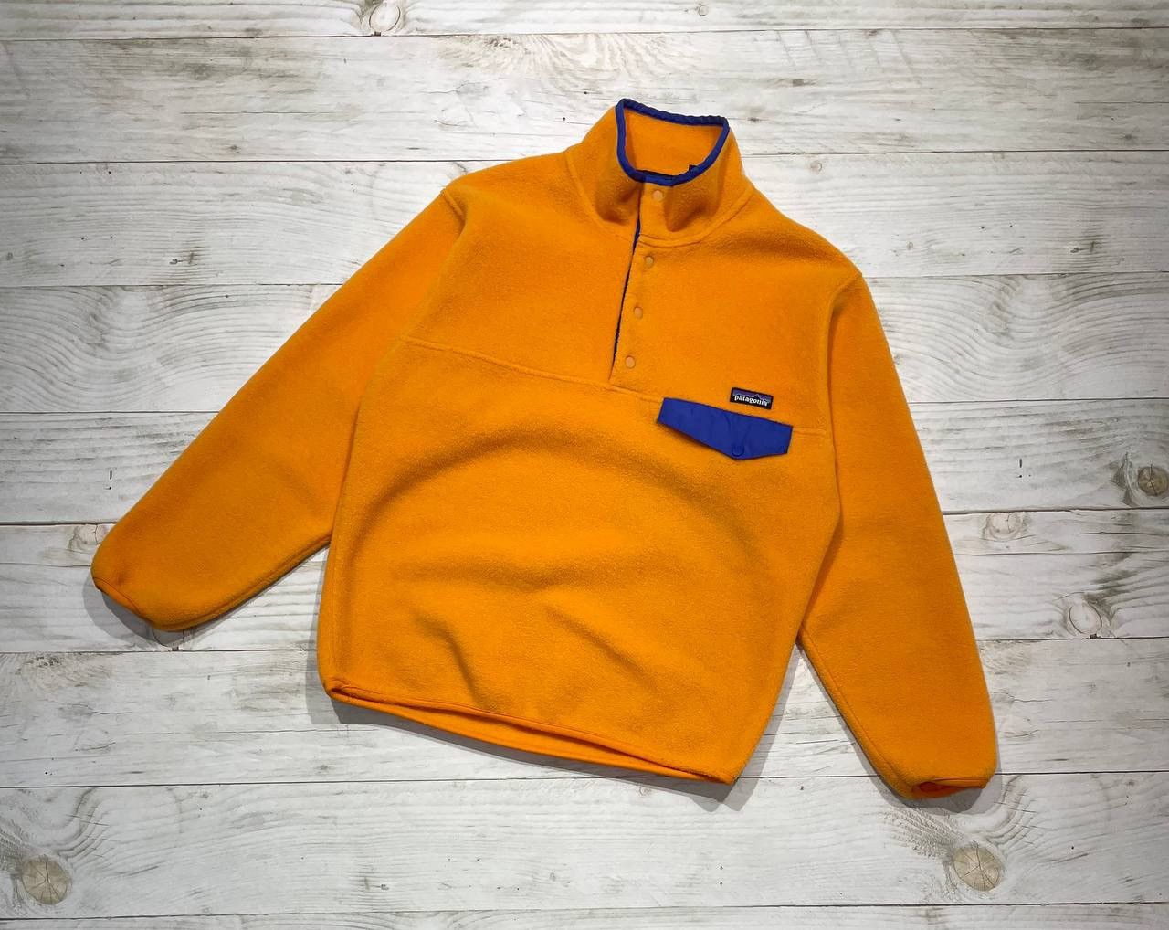 image of Outdoor Life x Patagonia Vintage Patagonia Synchilla Fleece Jacket Snap T Pullover in Orange (Size 