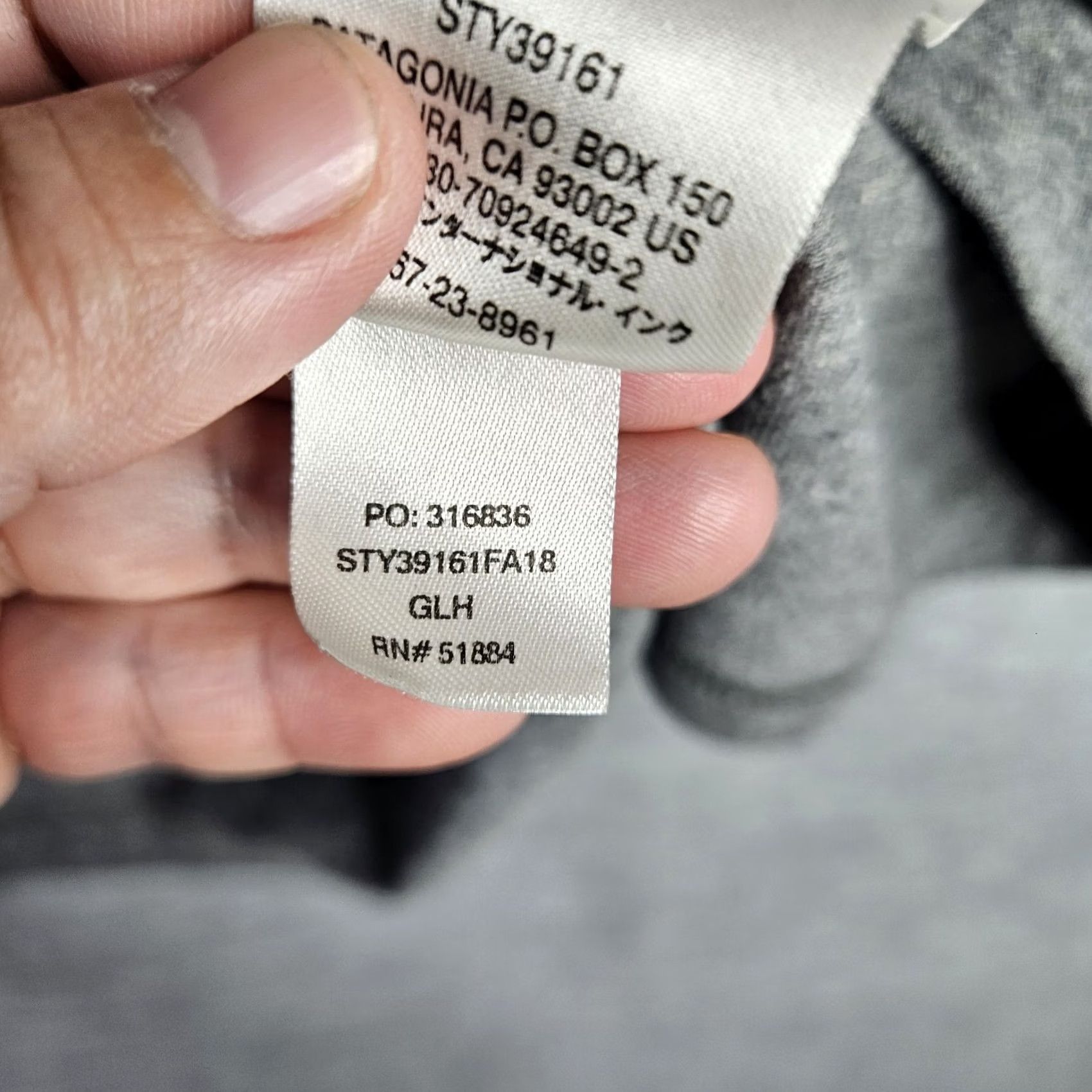 Patagonia Patagonia Regular Fit T-Shirt Unisex Adult Long Sleeve Back Graphic Grey S Size US S / EU 44-46 / 1 - 7 Thumbnail