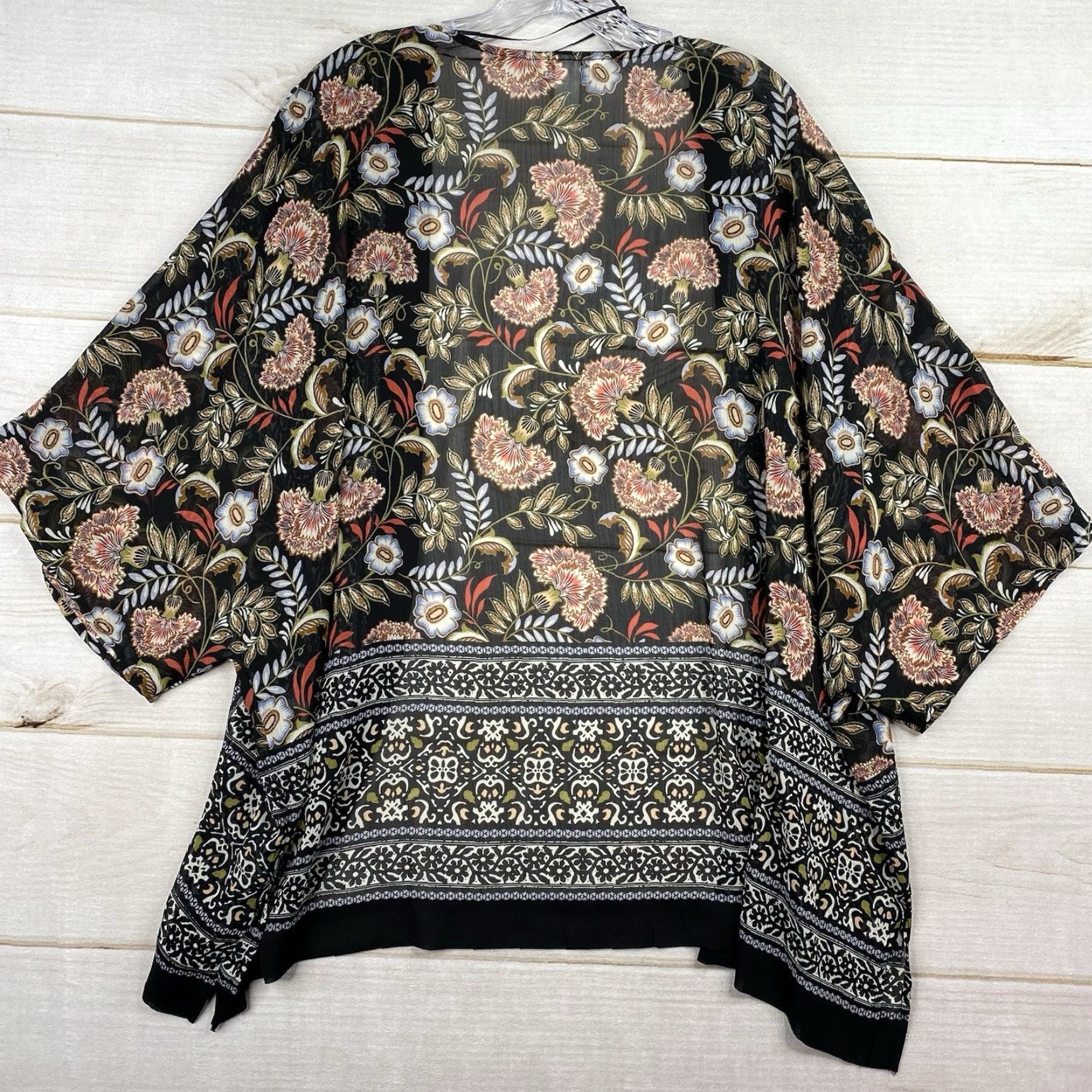 Vintage Christopher & Banks Kimono Top Womens S/M Floral Boho Sheer Shawl Cover Up Size M / US 6-8 / IT 42-44 - 7 Thumbnail