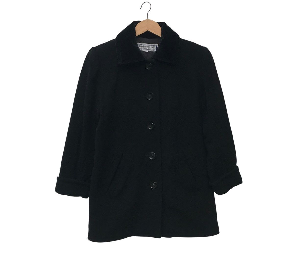 Vintage × Yves Saint Laurent Vintage Ysl Diffusion Femmes Women Black Coat Size M / US 6-8 / IT 42-44 - 3 Thumbnail
