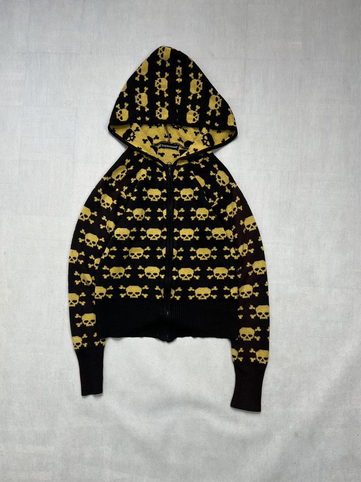 Japanese Brand × Vintage Hoodie Skulls multi logo vintage 90’s zipped avant garde Size S / US 4 / IT 40 - 1 Thumbnail
