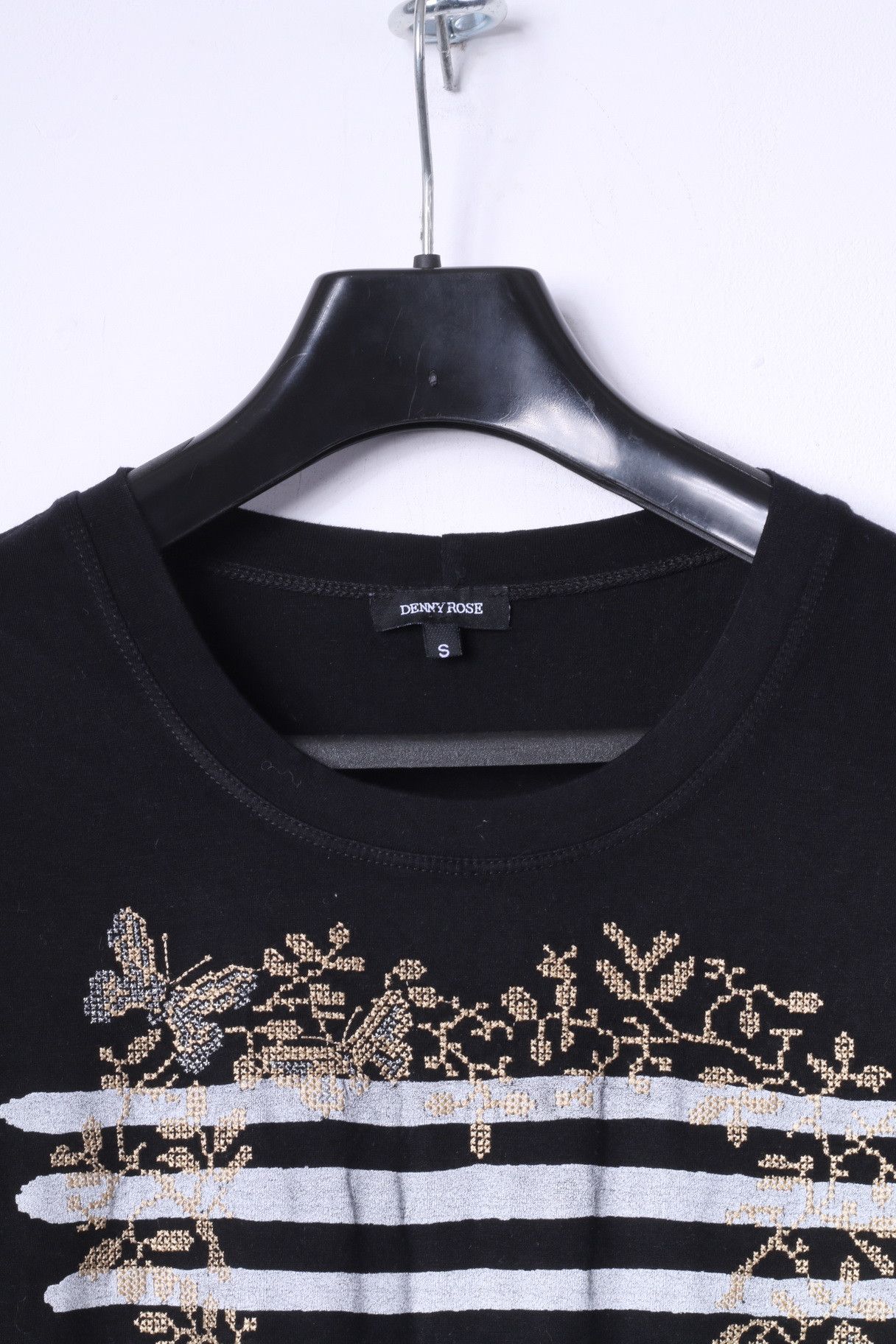 Vintage Denny Rose Womens S Shirt Black Graphic Italy 1447 Size S / US 4 / IT 40 - 6 Thumbnail