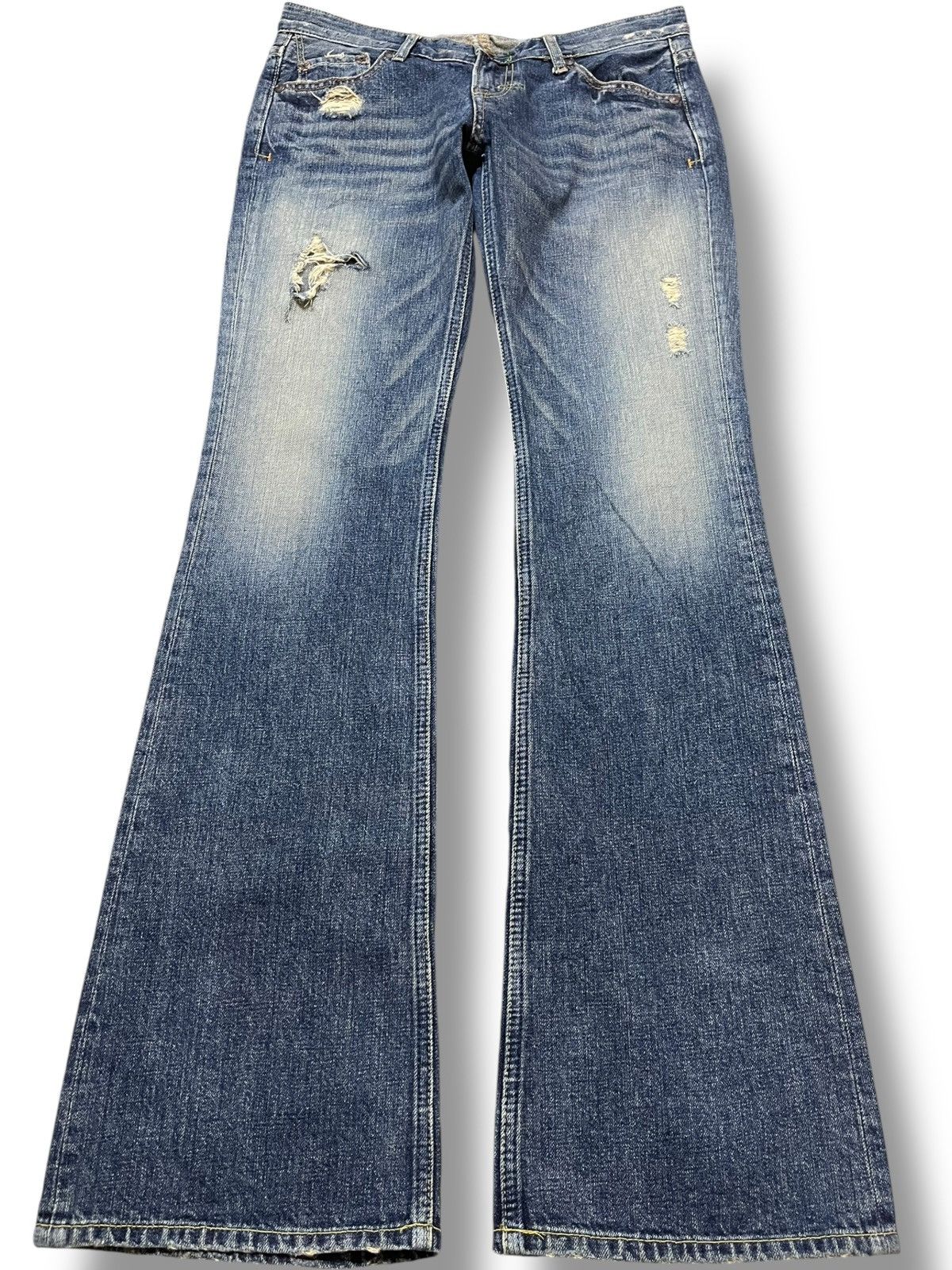 Japanese Brand Vintage Love Cuetieen Flare Grunge Distressed Denim Size US 30 / EU 46 - 1 Thumbnail