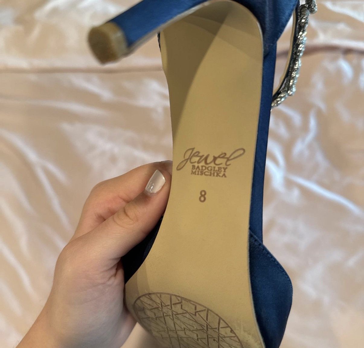 Badgley Mischka Badgley Mishka Heels Blue & Sparkle Size US 8 / IT 38 - 4 Thumbnail