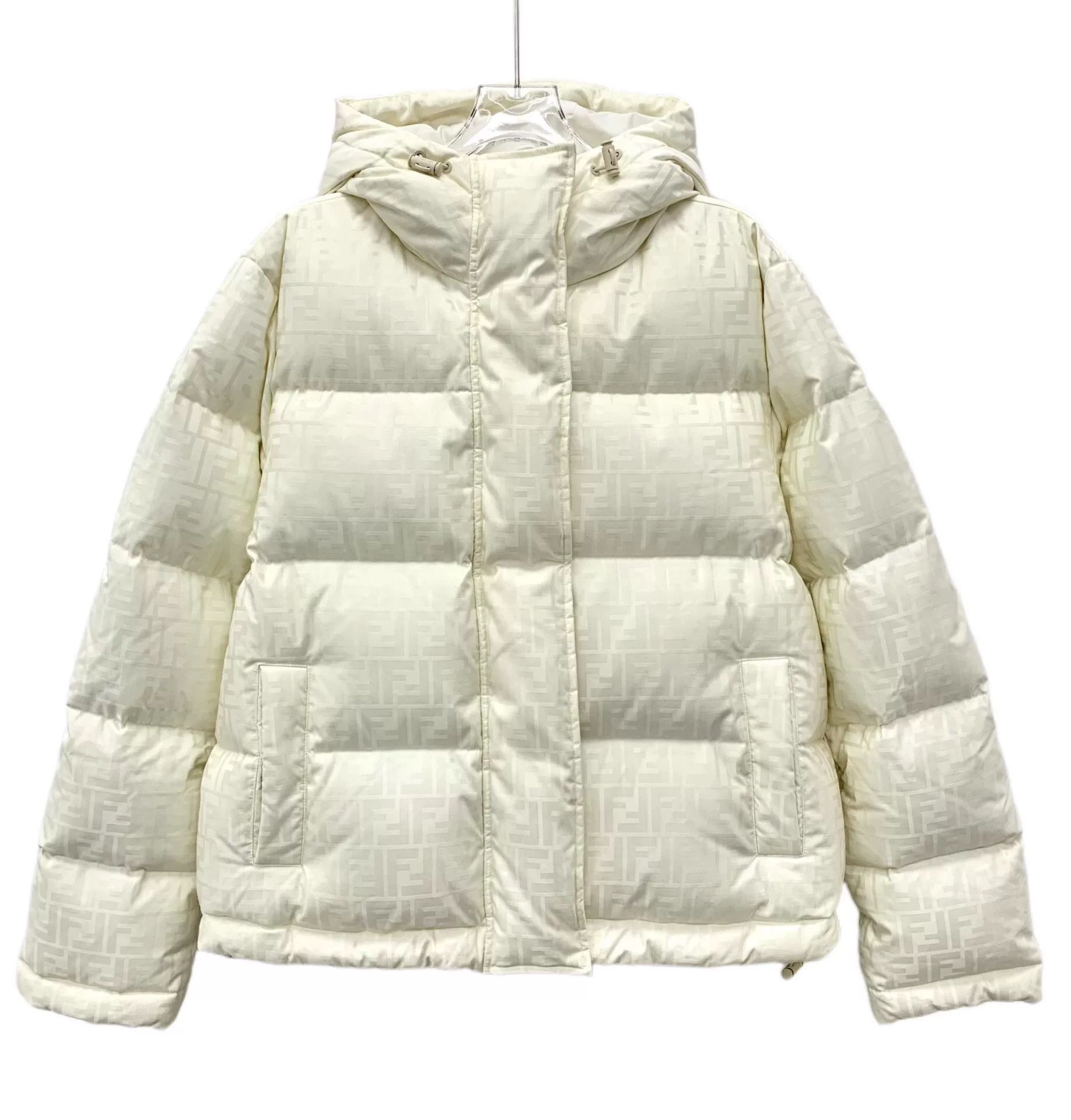 Fendi white logo print hooded long sleeve coat Size US M / EU 48-50 / 2 - 1 Thumbnail