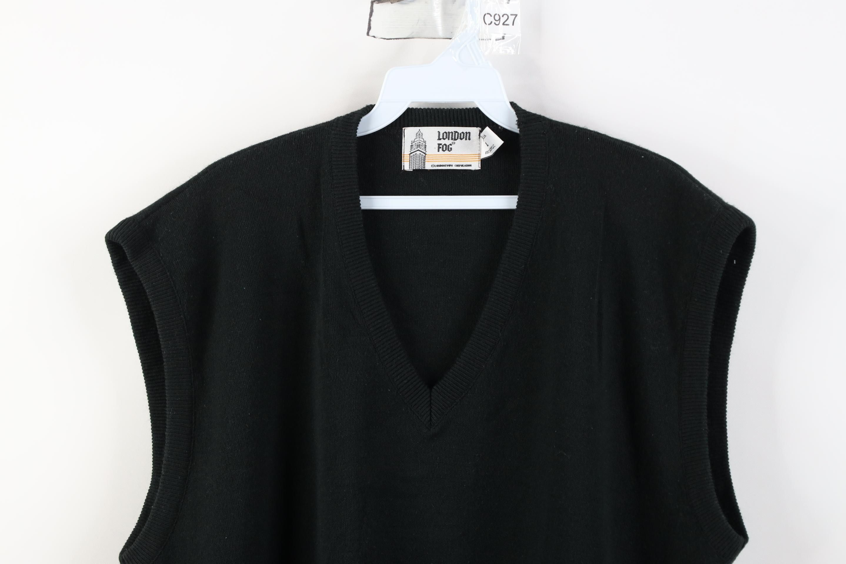 Vintage Vintage 90s Streetwear Knit V-Neck Sweater Vest Black USA Size US XL / EU 56 / 4 - 2 Thumbnail