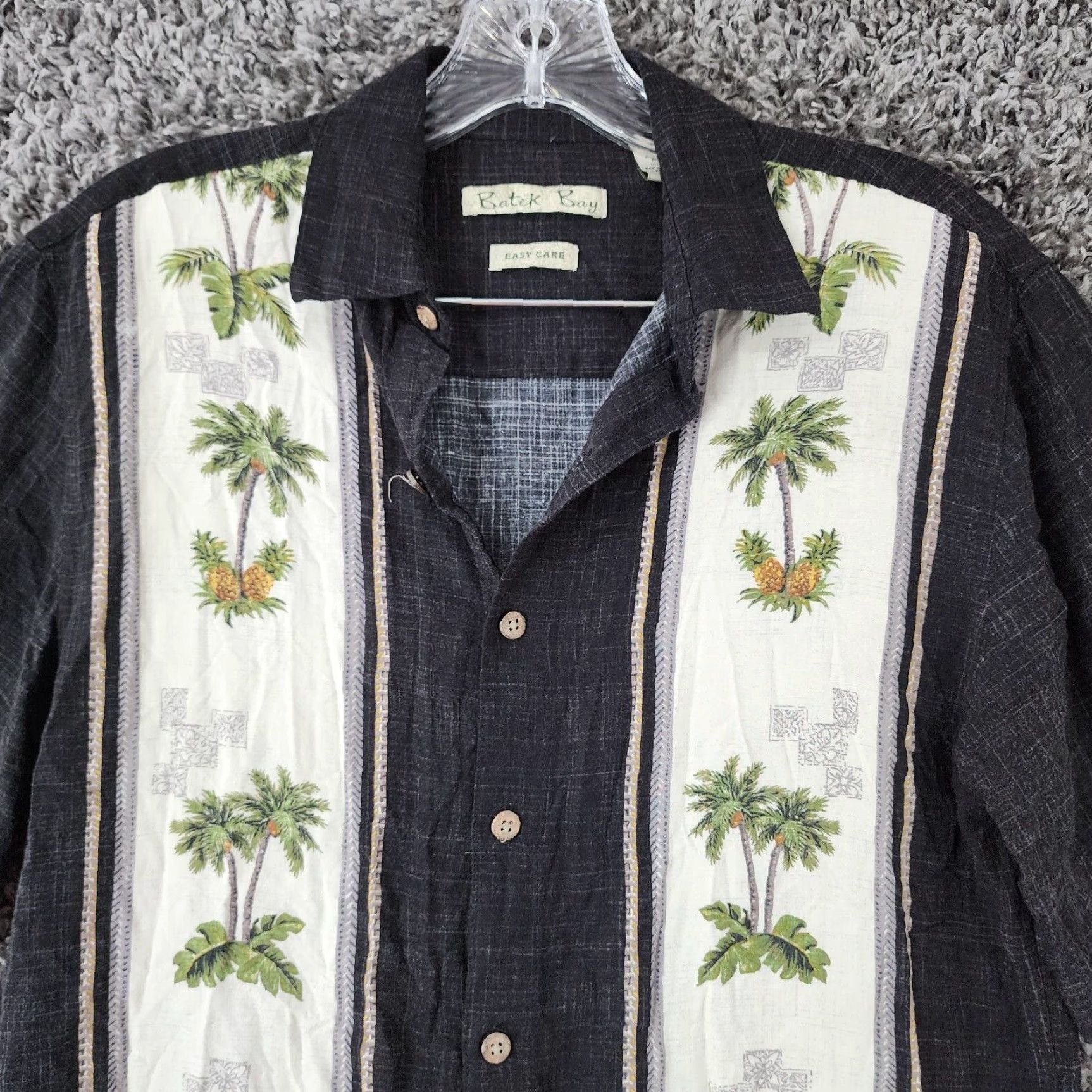 Vintage Mens Batik Bay Black Palm Tree Short Sleeve Hawaiian Button Up Shirt Size S Size US 29 - 4 Thumbnail