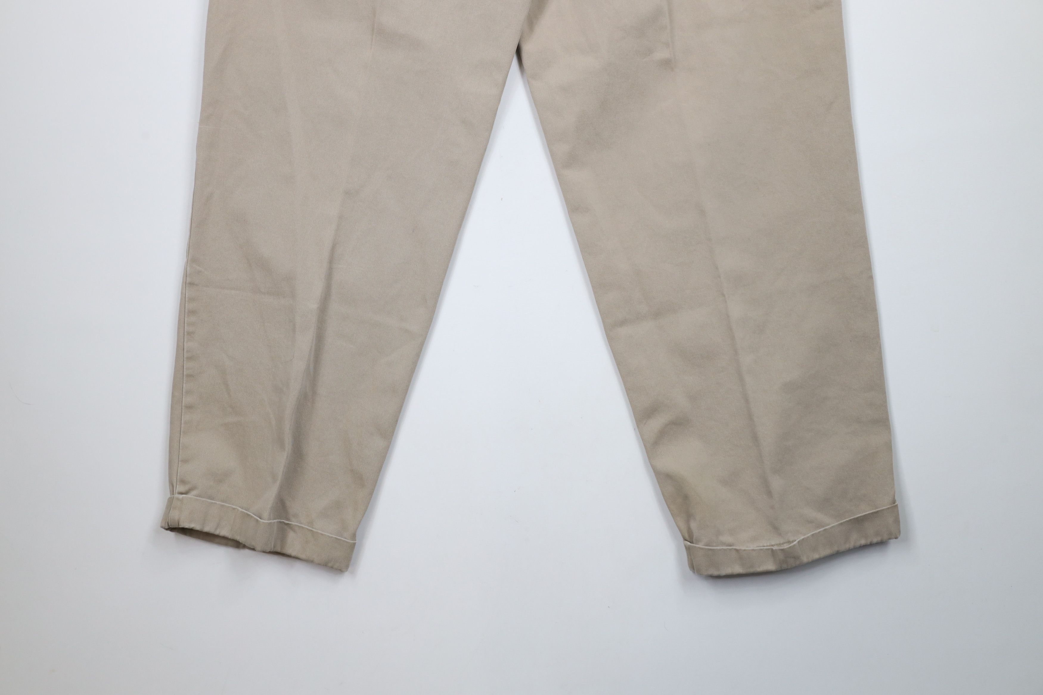 Gap × Vintage Vintage 90s Gap Pleated Cuffed Relaxed Fit Chino Pants Beige Size US 40 / EU 56 - 11 Thumbnail