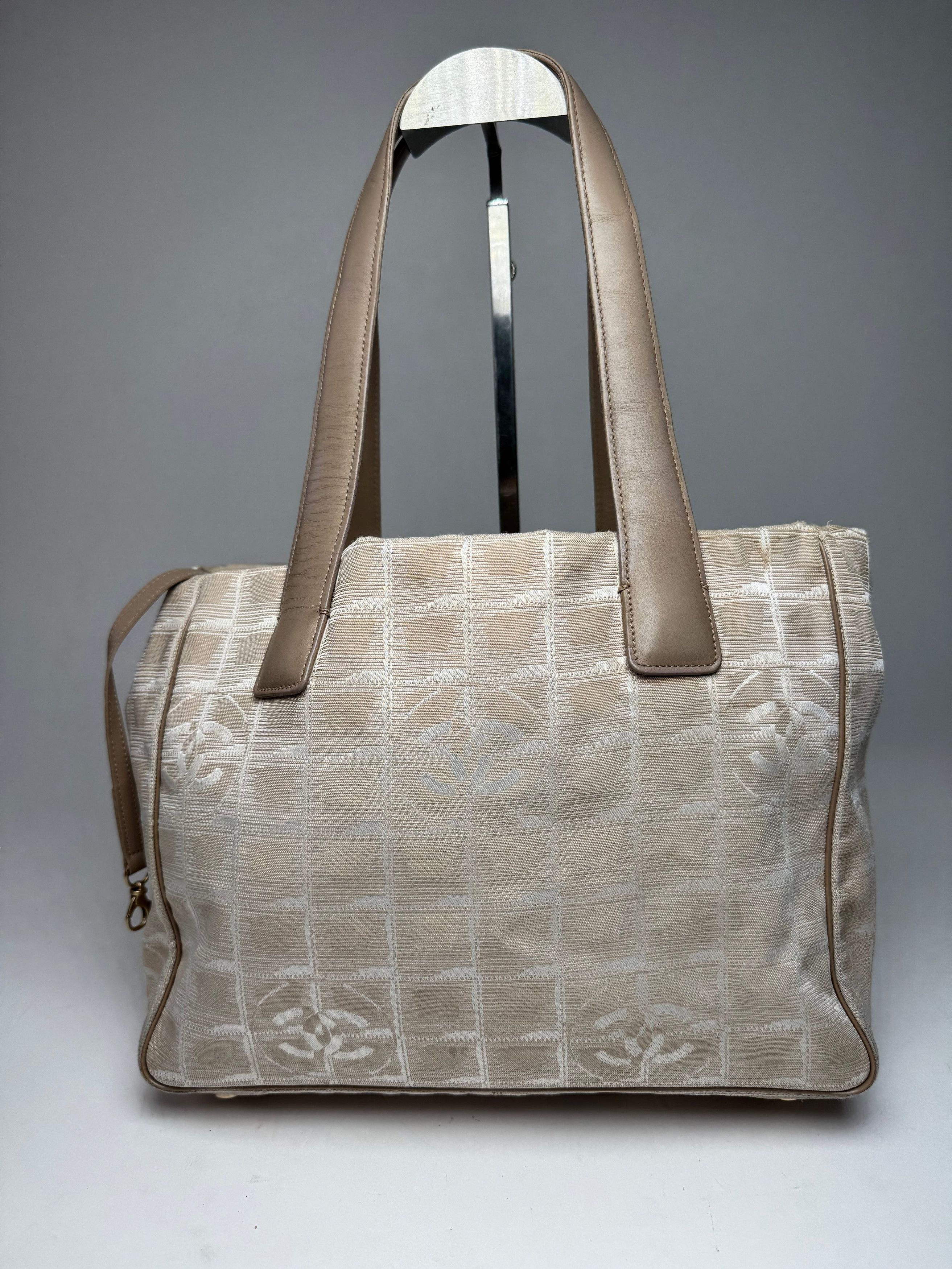 Chanel Vintage Monogram Canvas Leather Tote Bag Beige Brown Size ONE SIZE - 1 Thumbnail