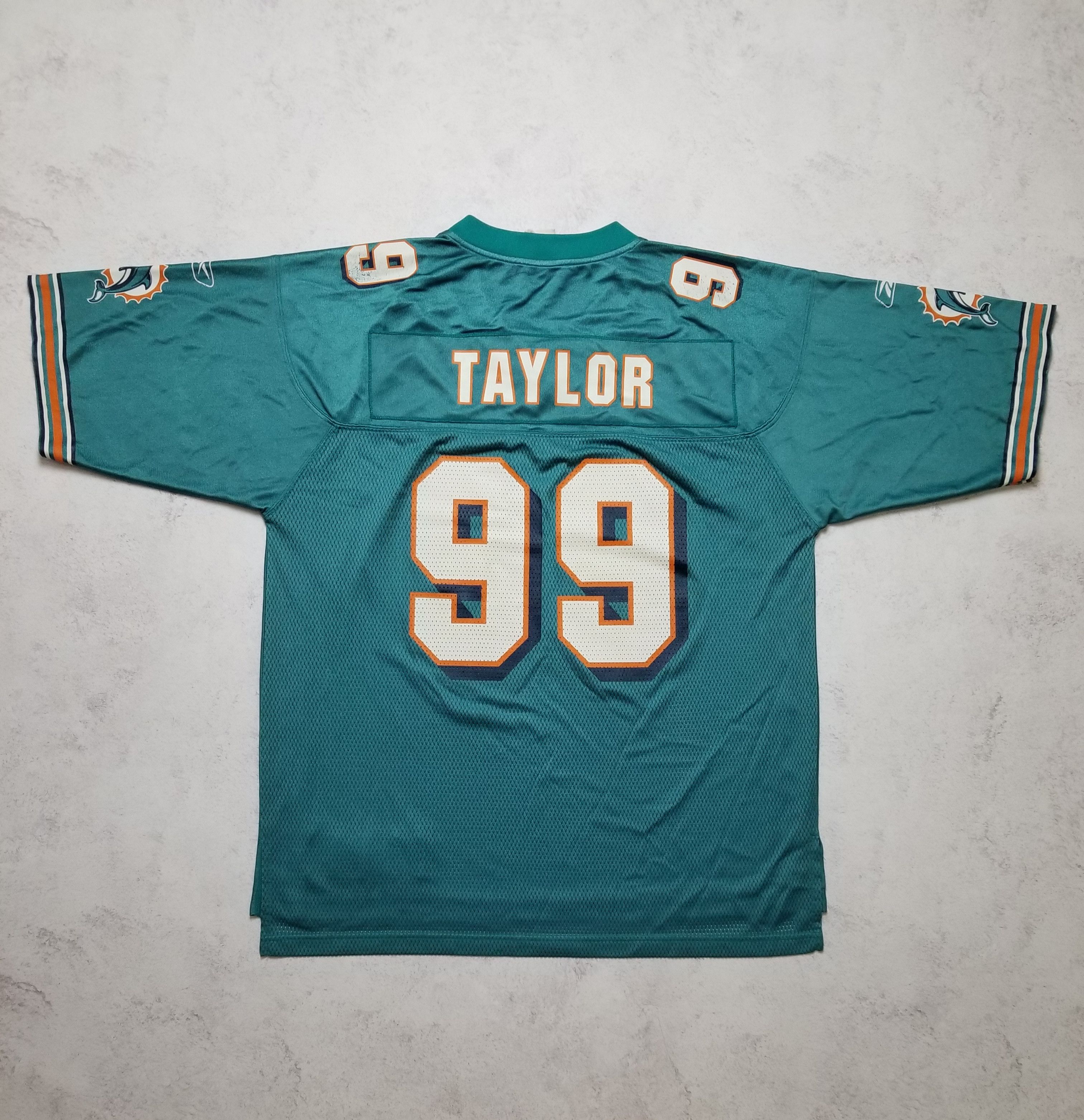 Reebok VTG Miami Dolphins Jason Taylor #99 Football Teal Jersey Size US L / EU 52-54 / 3 - 2 Thumbnail