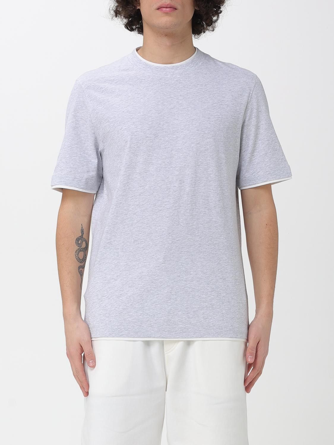 Brunello Cucinelli Brunello Cucinelli T-Shirt Men Grey 1 Size US XL / EU 56 / 4 - 1 Thumbnail