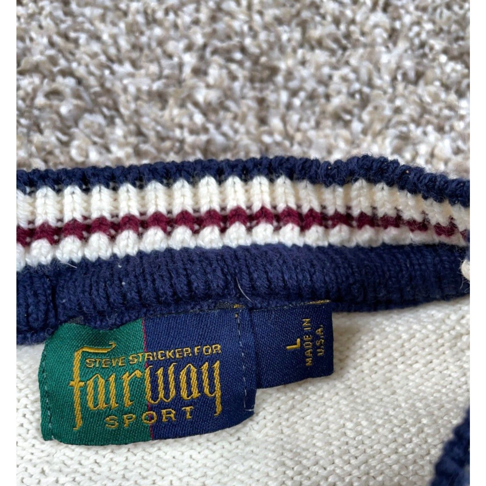 Vintage VINTAGE Fairway Sport Golf Sweater XL Men Ivory Embroidered Cotton Heavyweight Fall Winter Size US XL / EU 56 / 4 - 4 Thumbnail