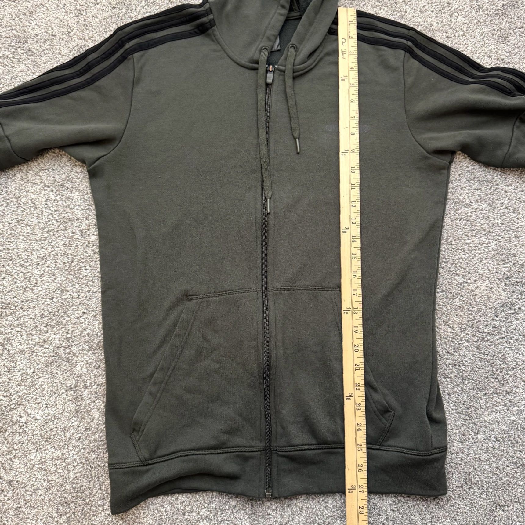 Adidas Adidas Essentials Hoodie Mens Medium Black Full Zip Three Stripe Sweatshirt FN2745 Size US M / EU 48-50 / 2 - 5 Thumbnail
