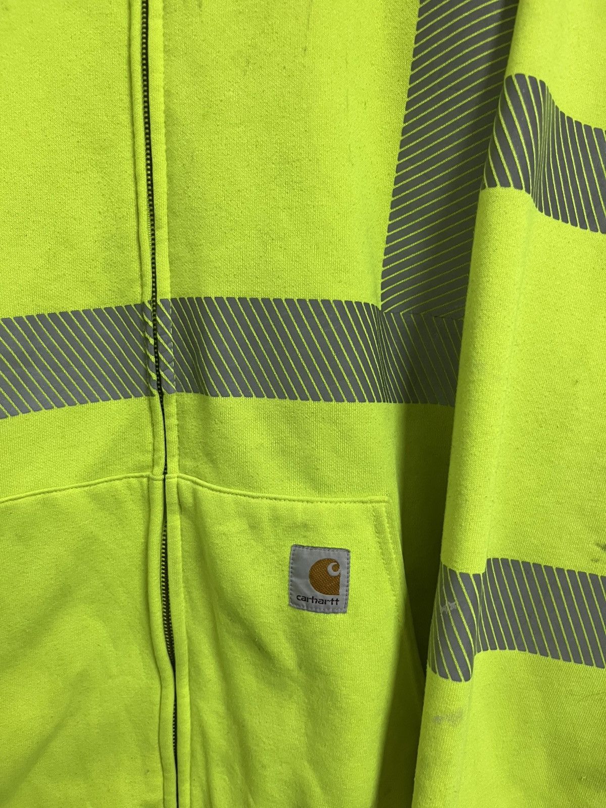 Carhartt 💥Thrashed Carhartt Neon Reflective Oversized Hoodie Size US XXL / EU 58 / 5 - 5 Thumbnail