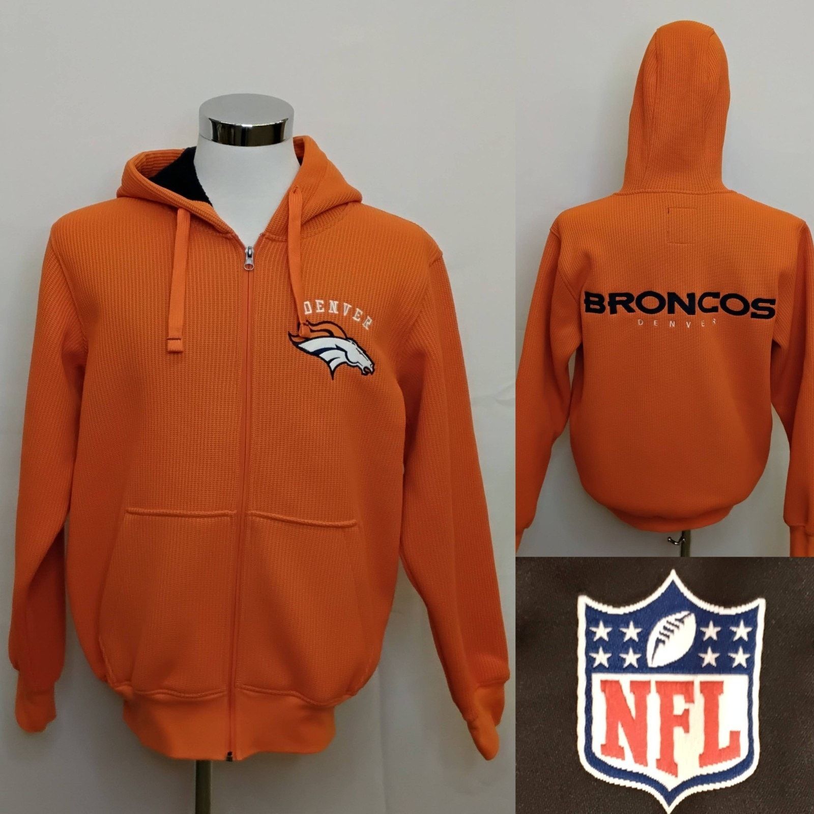NFL NFL Denver Broncos Hoodie Men's Small Orange Full Zip Size US S / EU 44-46 / 1 - 1 Thumbnail