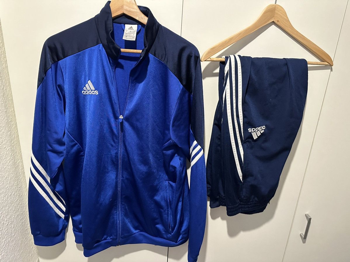 image of Adidas Tracksuit Size L Vintage Retro Adidas Suit in Blue, Men's