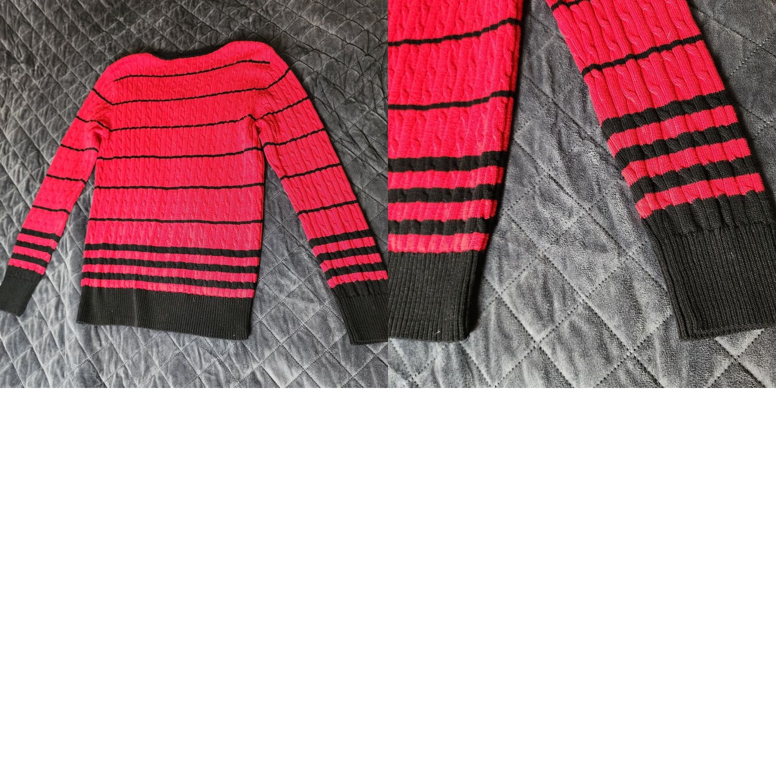 Vintage Karen Scott Red & Black Cable Knit Long Sleeve Pullover Sweater Size Small Warm Size S / US 4 / IT 40 - 8 Thumbnail