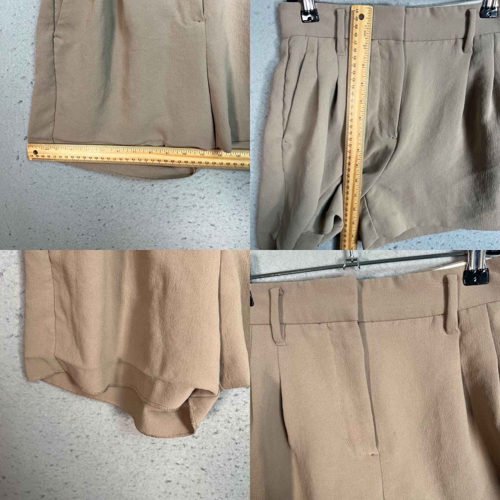 Vintage VINTAGE Wilfred Womens Bermuda Shorts 00 Beige High-Waisted Pleated Short Adult Womens 00 Beige Bermuda Shorts Womens Size 24" / US 00 / IT 34 - 8 Thumbnail
