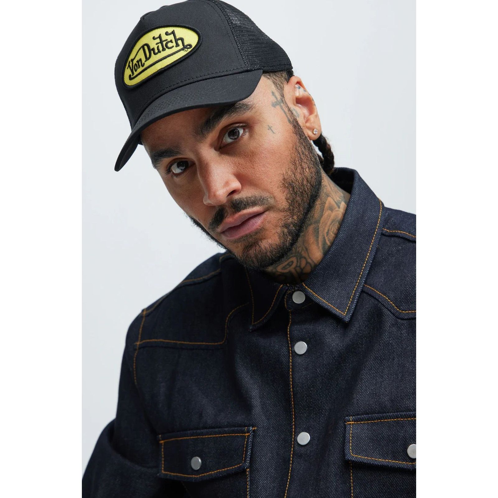 Von Dutch Von Dutch Trucker Hat Black & Yellow Snapback Cap Size ONE SIZE - 8 Thumbnail