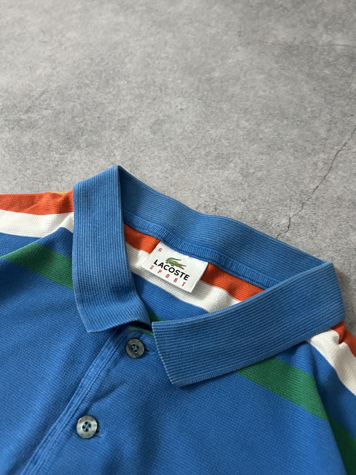 Other Vintage Lacoste Sports Striped polos shirt mens Size US L / EU 52-54 / 3 - 3 Thumbnail