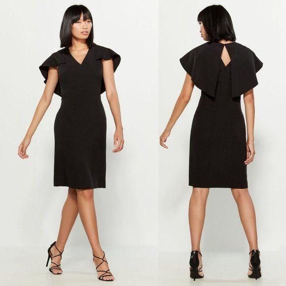 Nanette Lepore Nanette Lepore 8 Black Cape Dress Overlay V Neck Formal Part Size M / US 6-8 / IT 42-44 - 1 Thumbnail