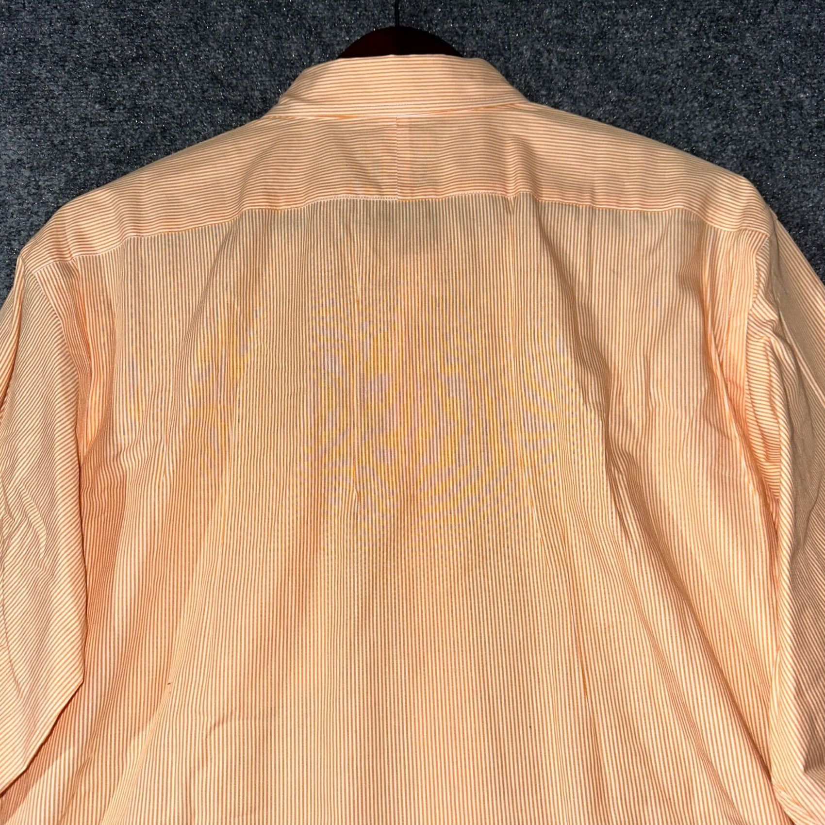 Ralph Lauren Lauren Ralph Lauren Shirt Mens 16 Orange Cotton Striped Button Down Pocket Shirt Size US L / EU 52-54 / 3 - 7 Thumbnail